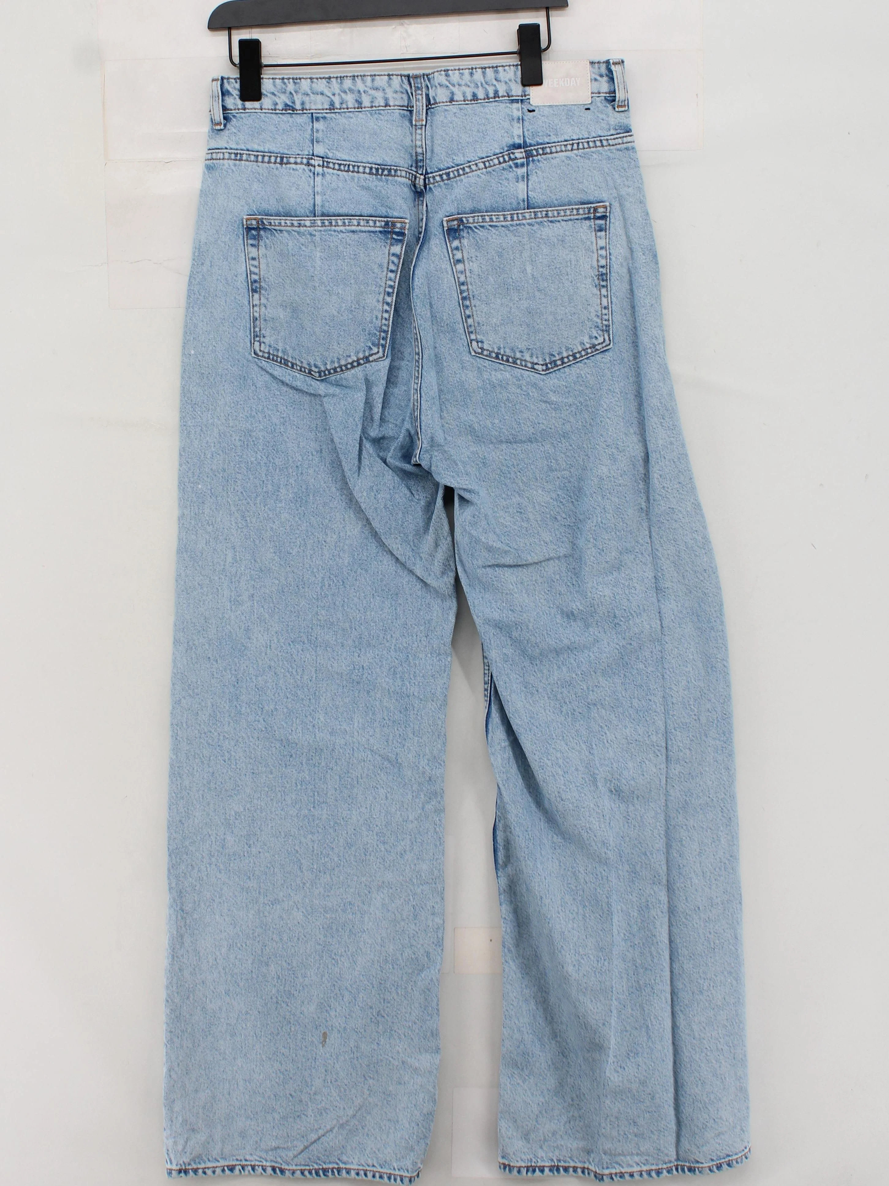 Weekday Women's Jeans W 32 in Blue 100% Cotton Wide-Leg - Image 2