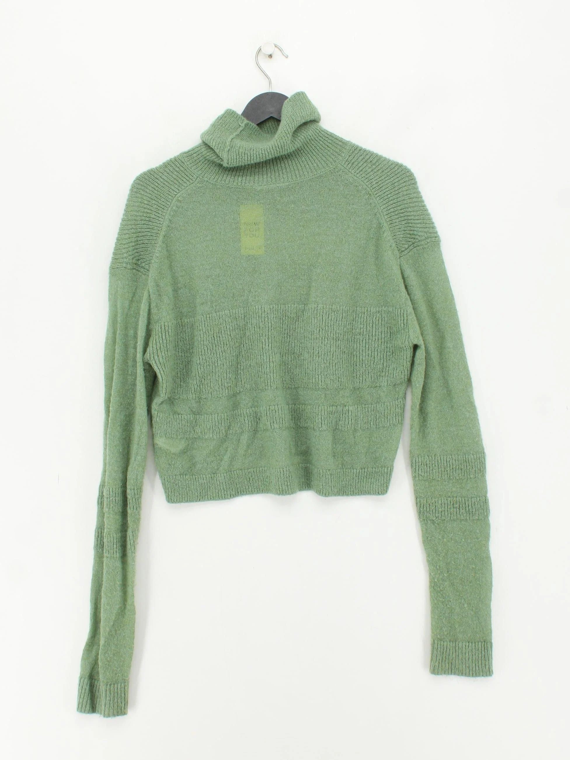 Weekday Women's Jumper L Green Wool with Polyamide Roll Neck Pullover - Image 2