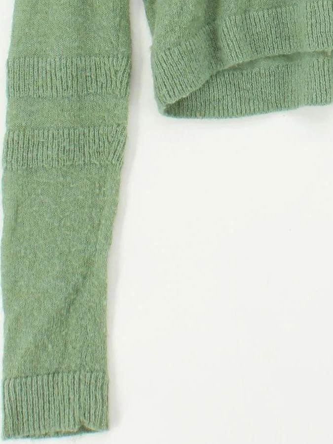 Weekday Women's Jumper L Green Wool with Polyamide Roll Neck Pullover - Image 4