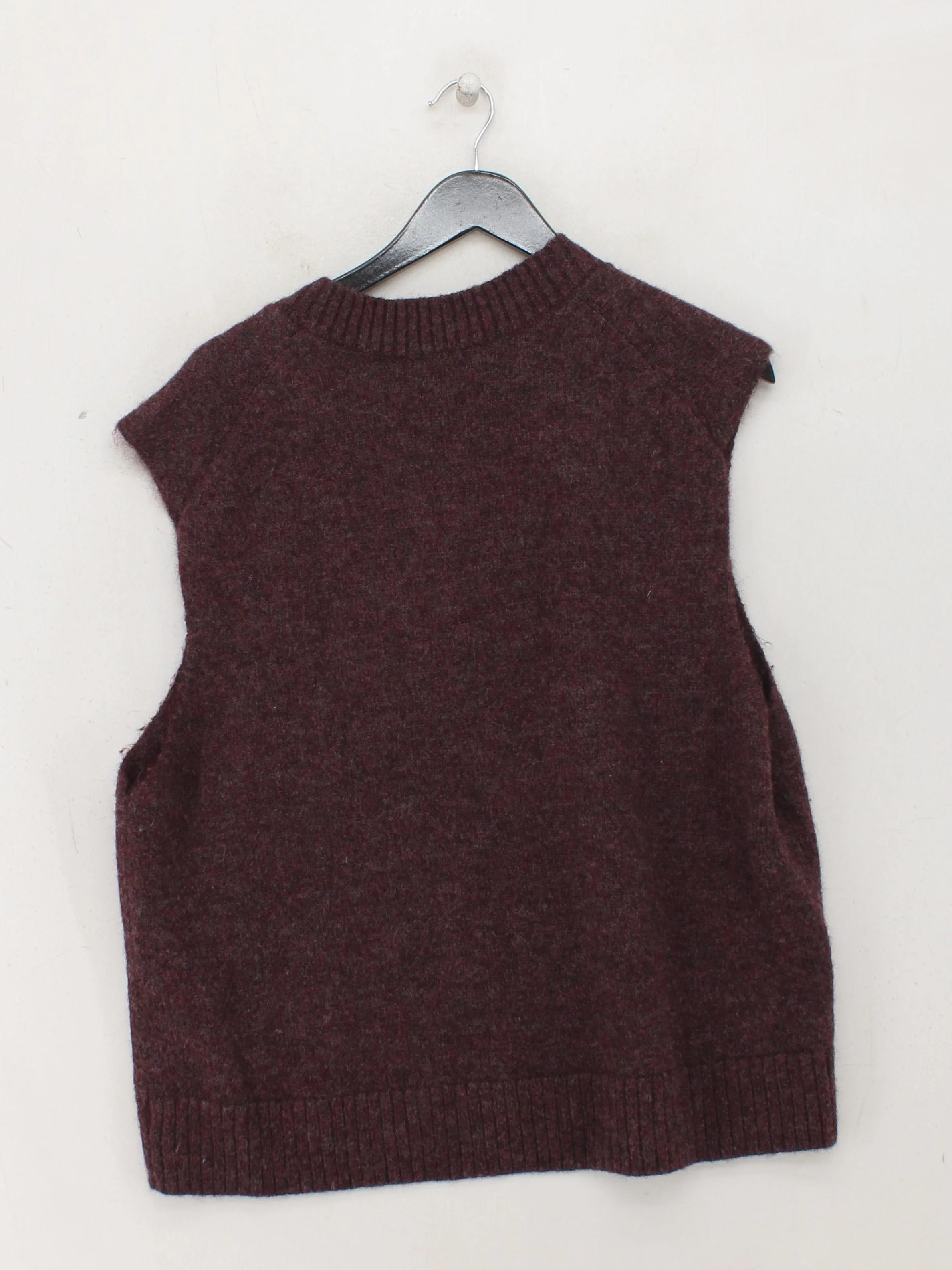 Weekday Women's Jumper L Red Wool with Polyester, Elastane Round Neck Vest - Image 2
