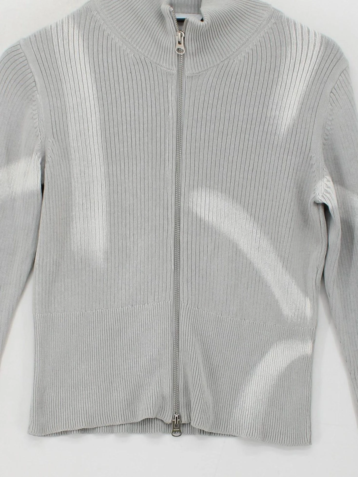Weekday Women's Jumper M Grey 100% Cotton High Neck Pullover - Image 3