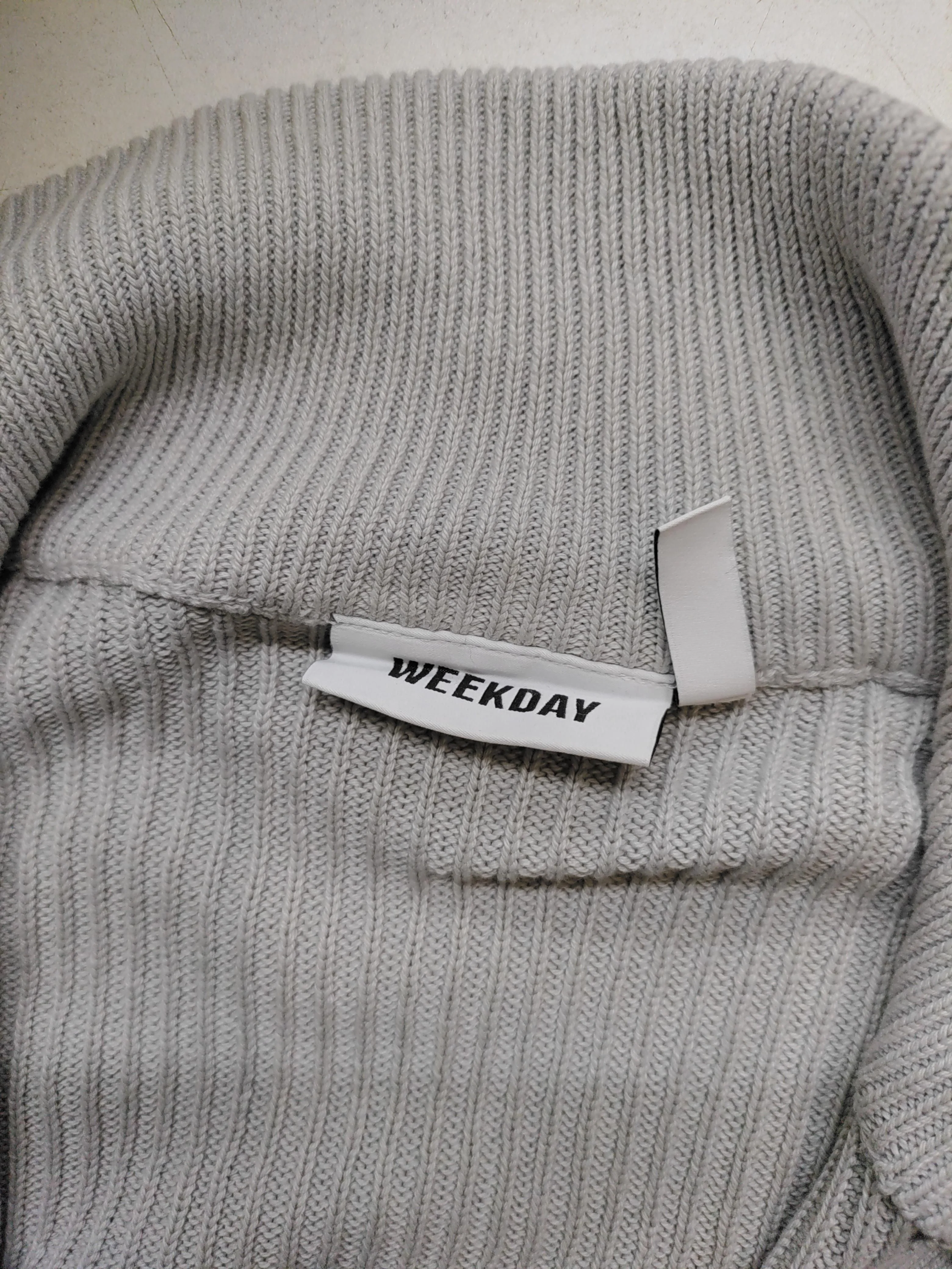 Weekday Women's Jumper M Grey 100% Cotton High Neck Pullover - Image 5