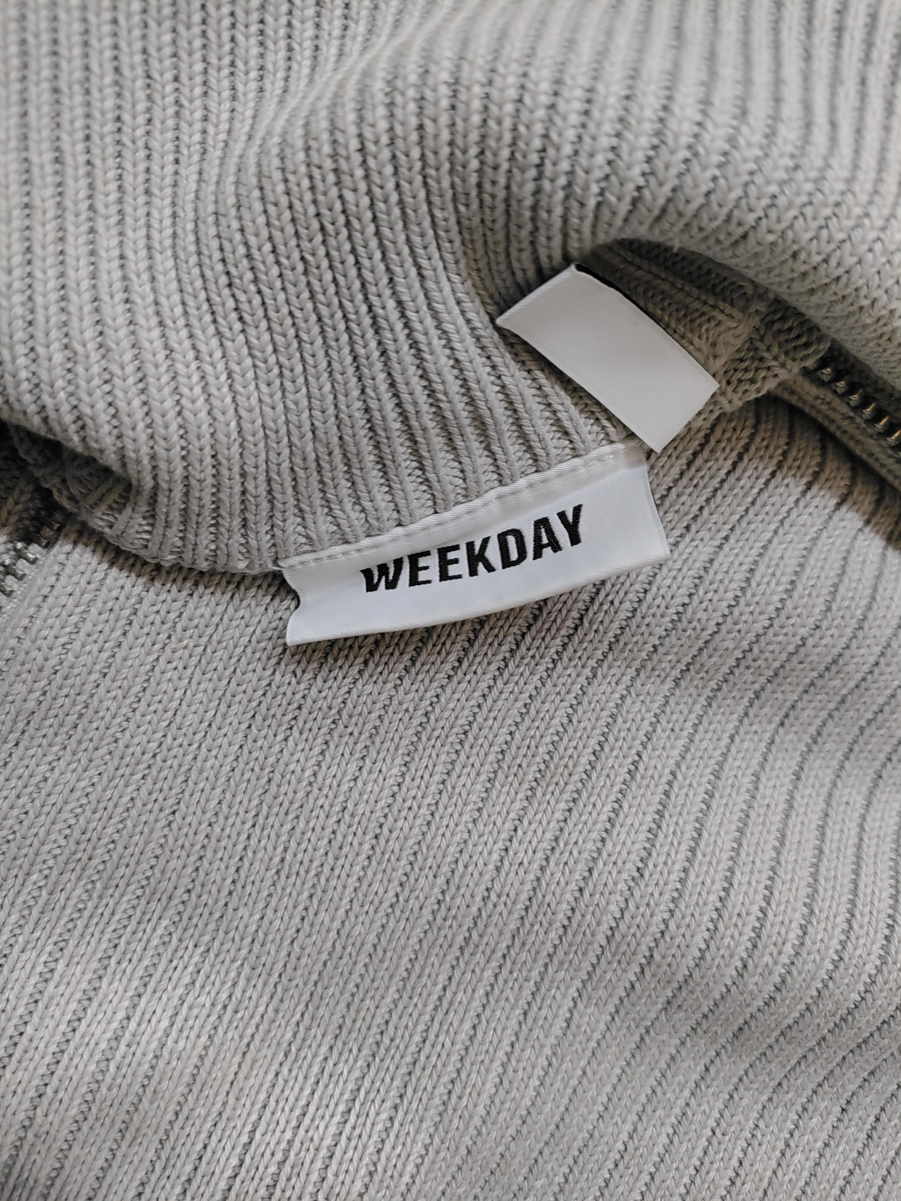Weekday Women's Jumper M Grey 100% Cotton High Neck Pullover - Image 6