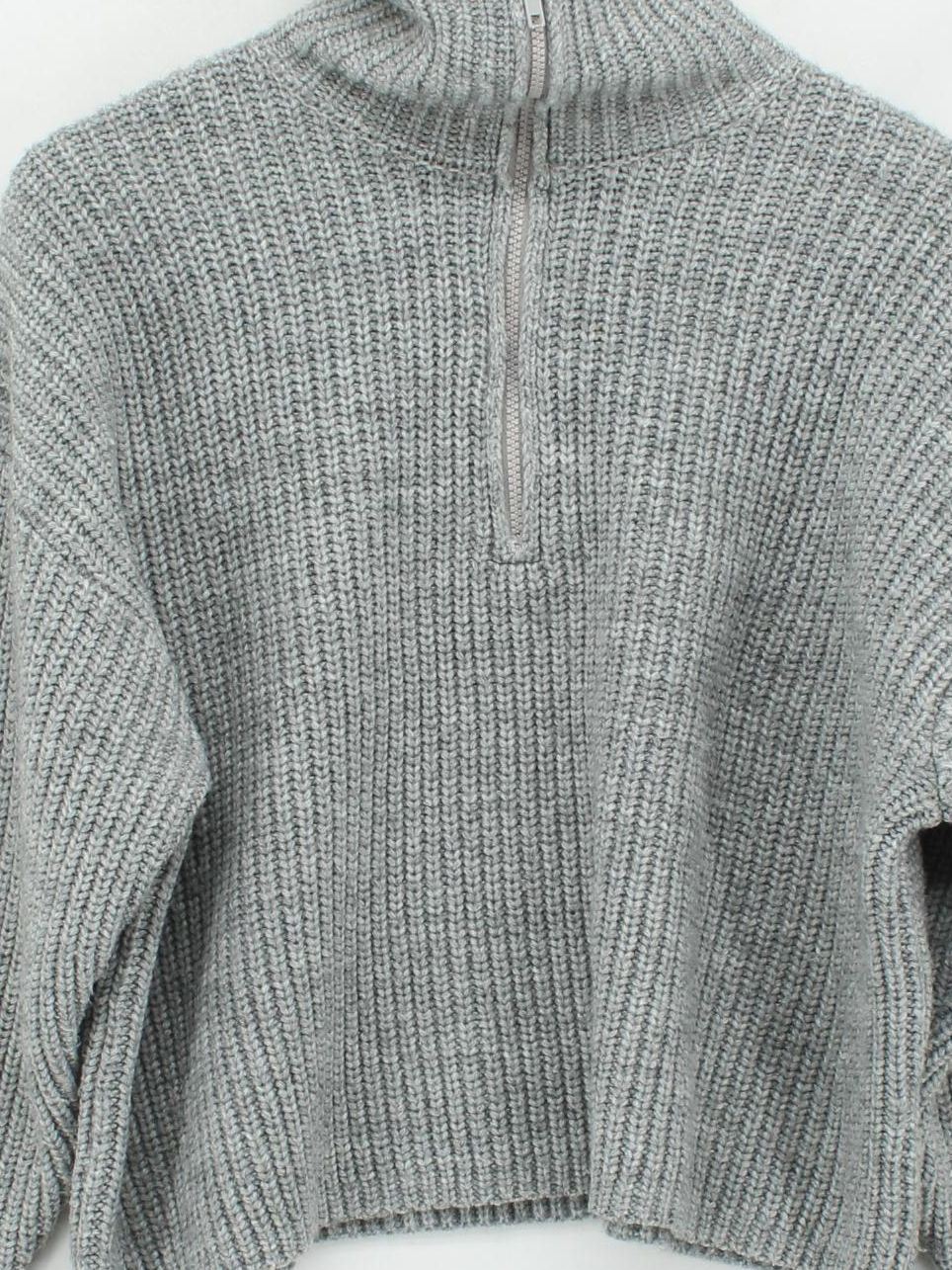 Weekday Women's Jumper S Grey Acrylic with Wool High Neck Pullover - Image 3