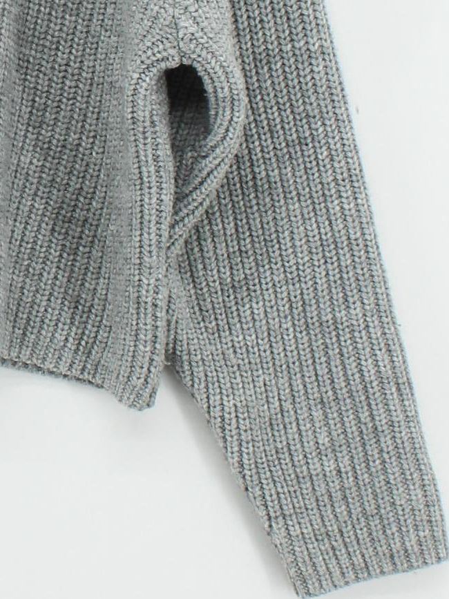 Weekday Women's Jumper S Grey Acrylic with Wool High Neck Pullover - Image 4