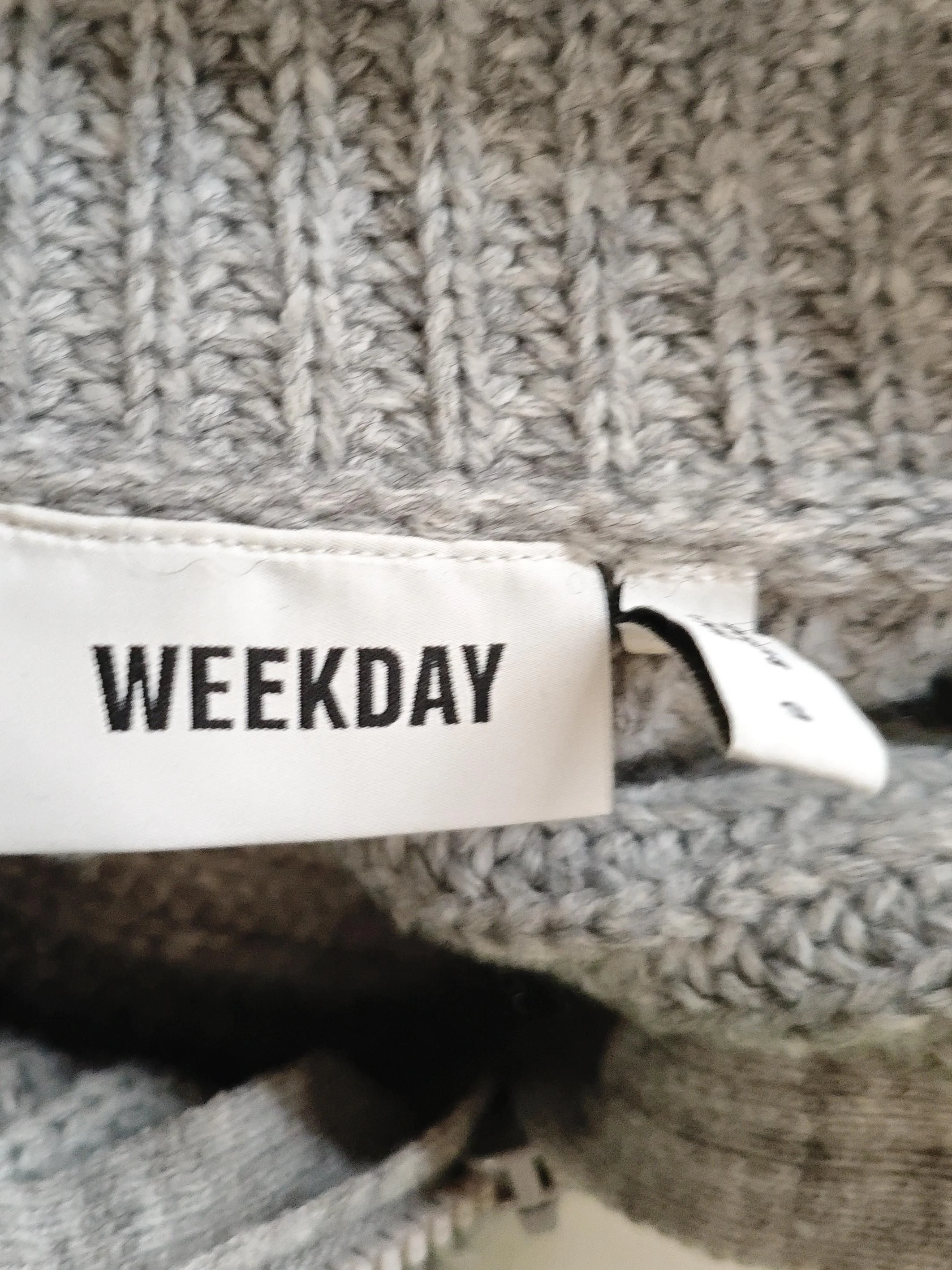 Weekday Women's Jumper S Grey Acrylic with Wool High Neck Pullover - Image 5