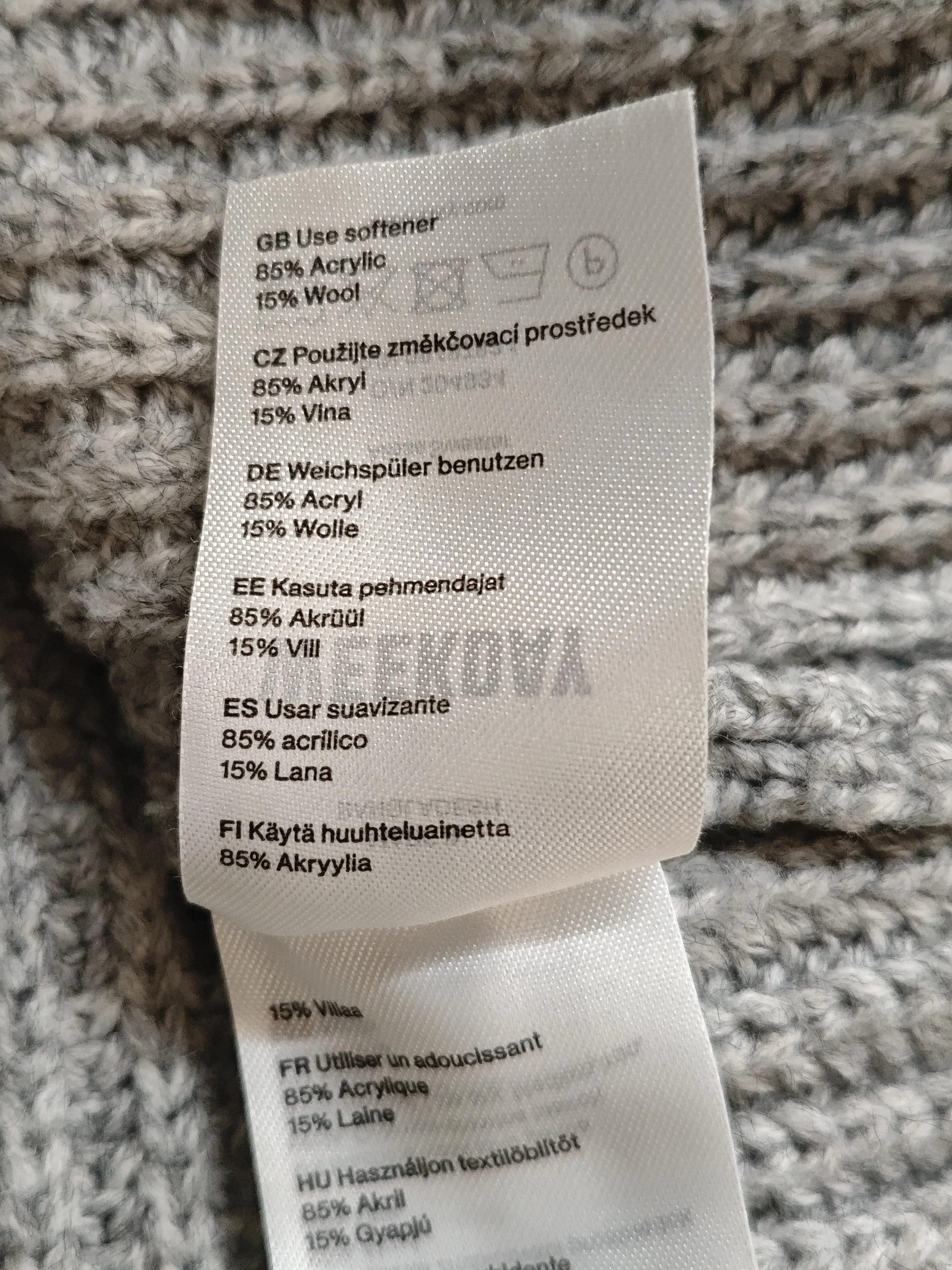 Weekday Women's Jumper S Grey Acrylic with Wool High Neck Pullover - Image 6
