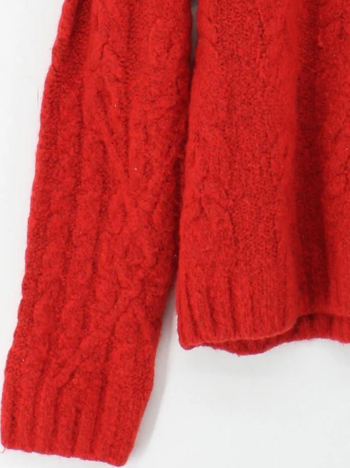 Weekday Women's Jumper S Red Polyester with Wool, Polyamide, Elastane Pullover - Image 4