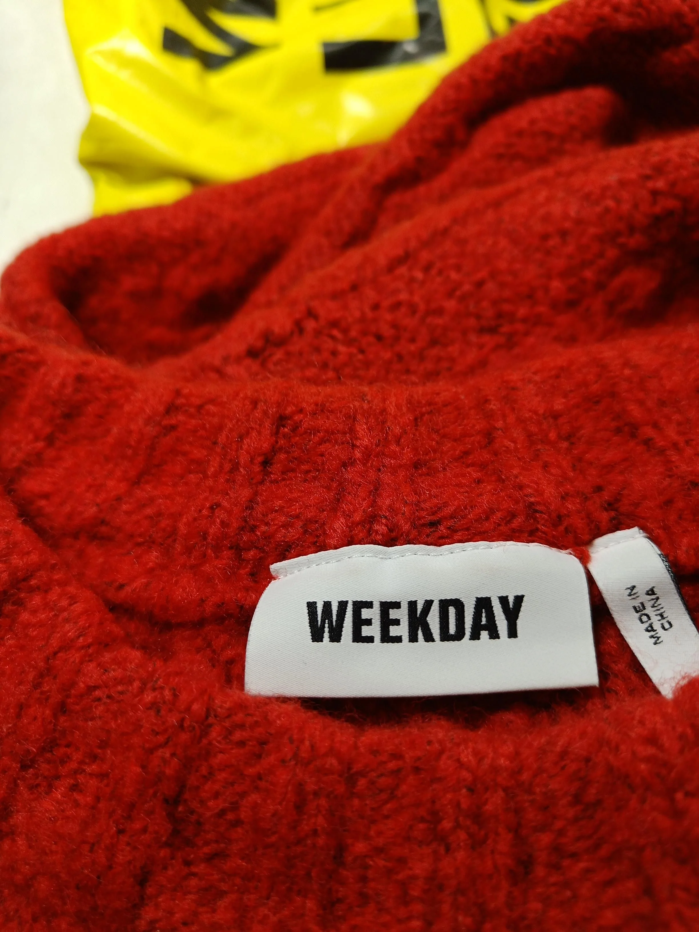 Weekday Women's Jumper S Red Polyester with Wool, Polyamide, Elastane Pullover - Image 5