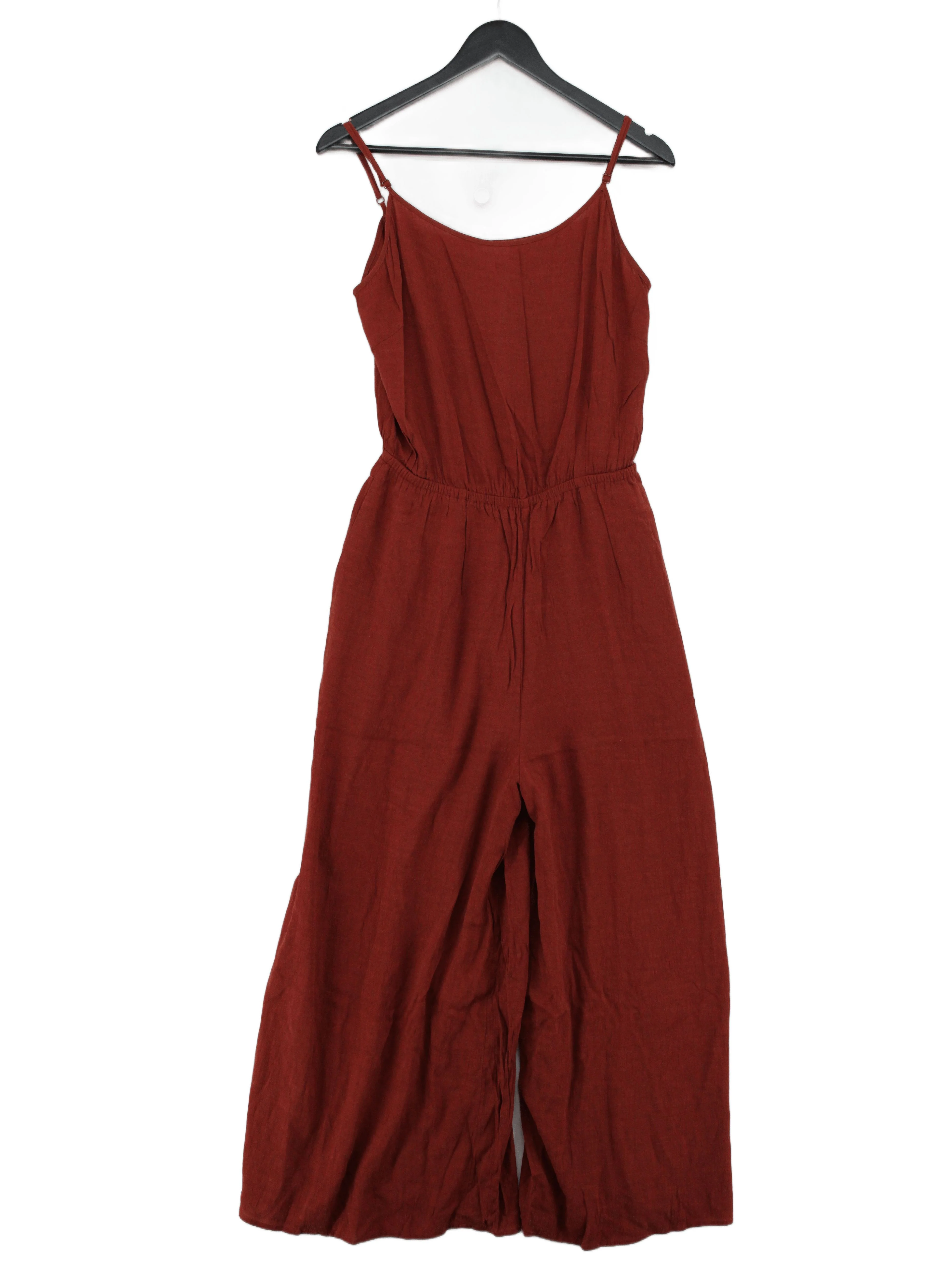 Weekday Women's Jumpsuit UK 16 Brown Viscose with Lyocell Modal, Linen Jumpsuit
