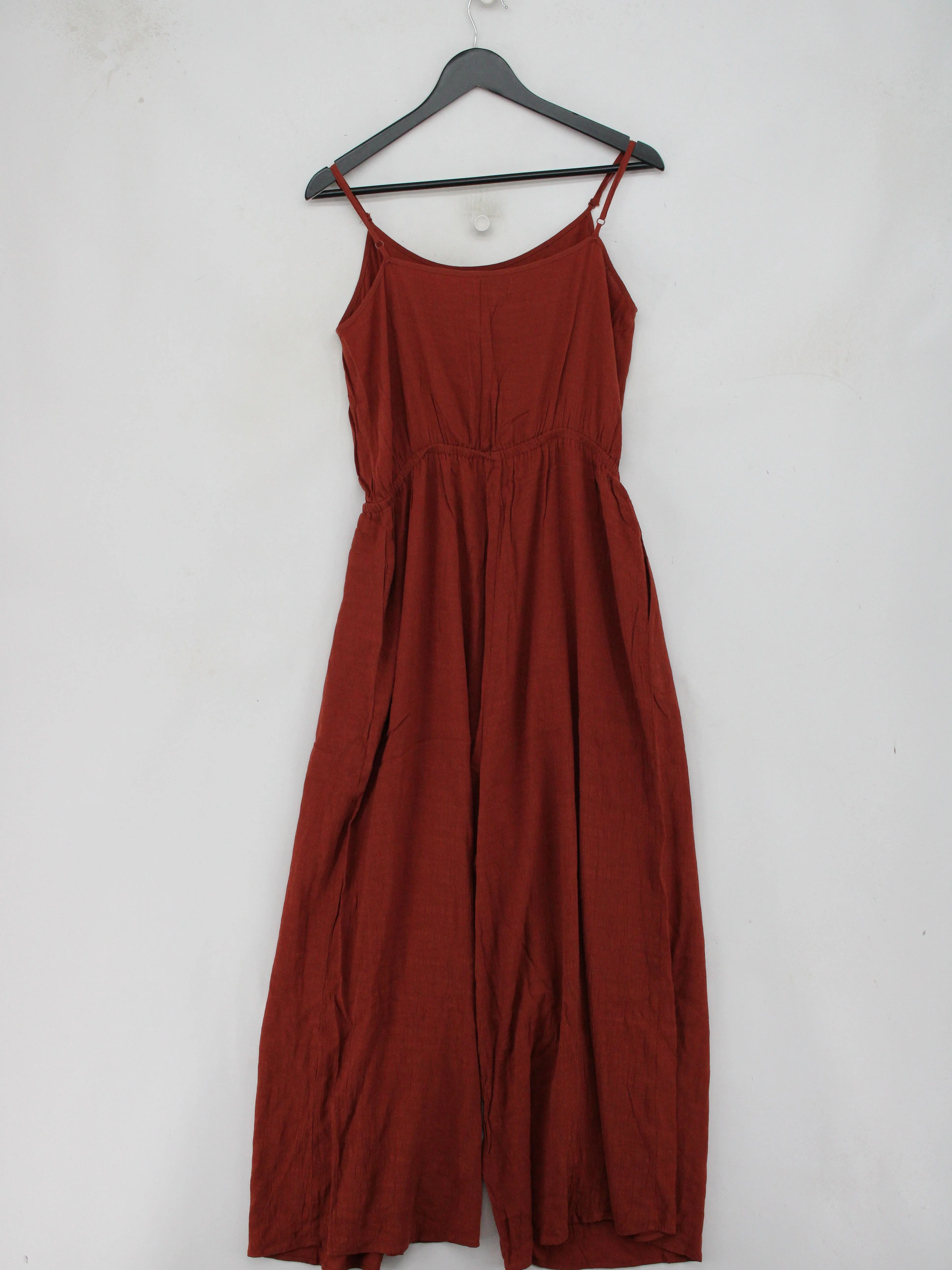 Weekday Women's Jumpsuit UK 16 Brown Viscose with Lyocell Modal, Linen Jumpsuit - Image 2