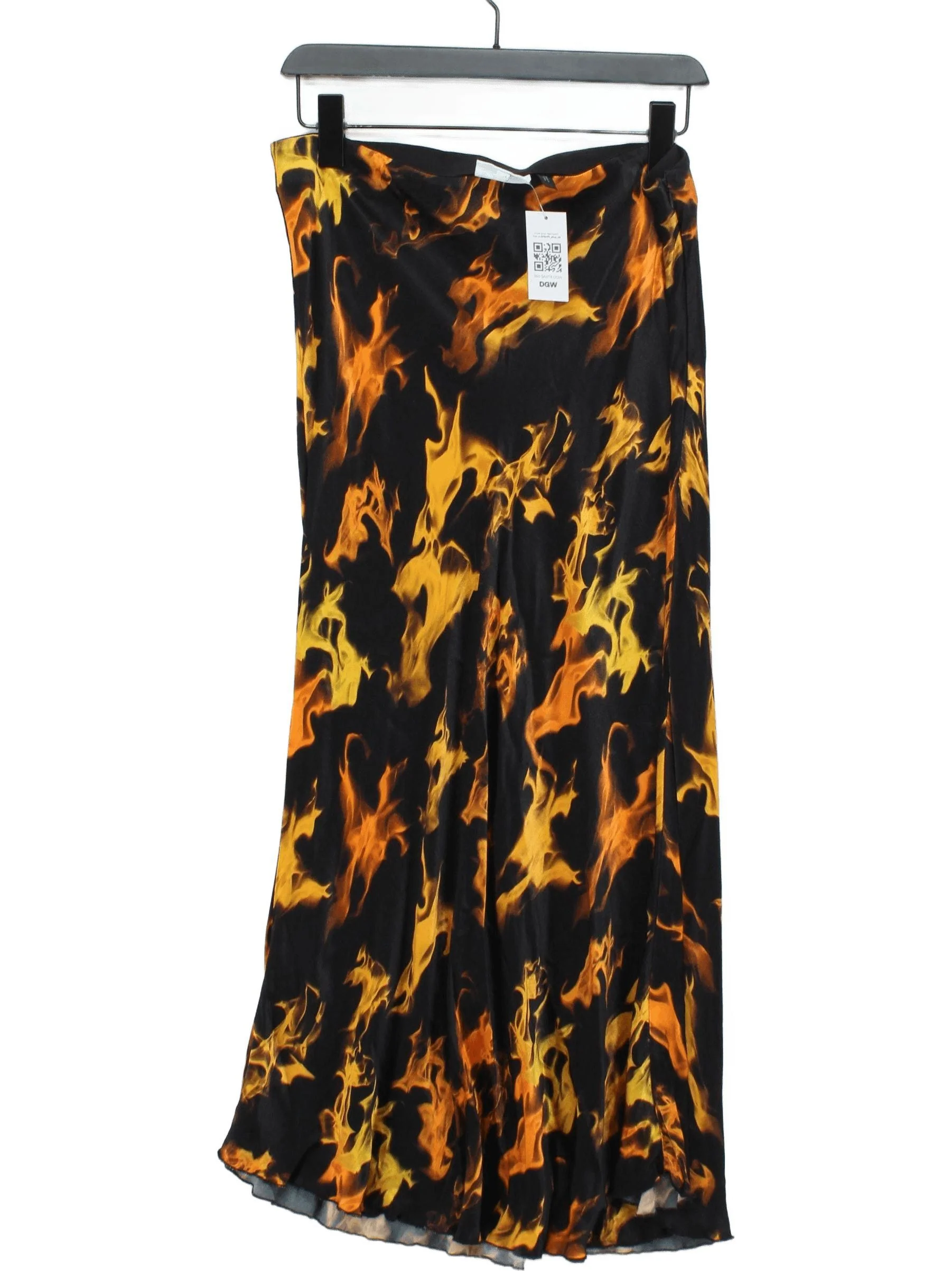 Weekday Women's Midi Skirt UK 16 Black 100% Viscose Midi Straight & Pencil