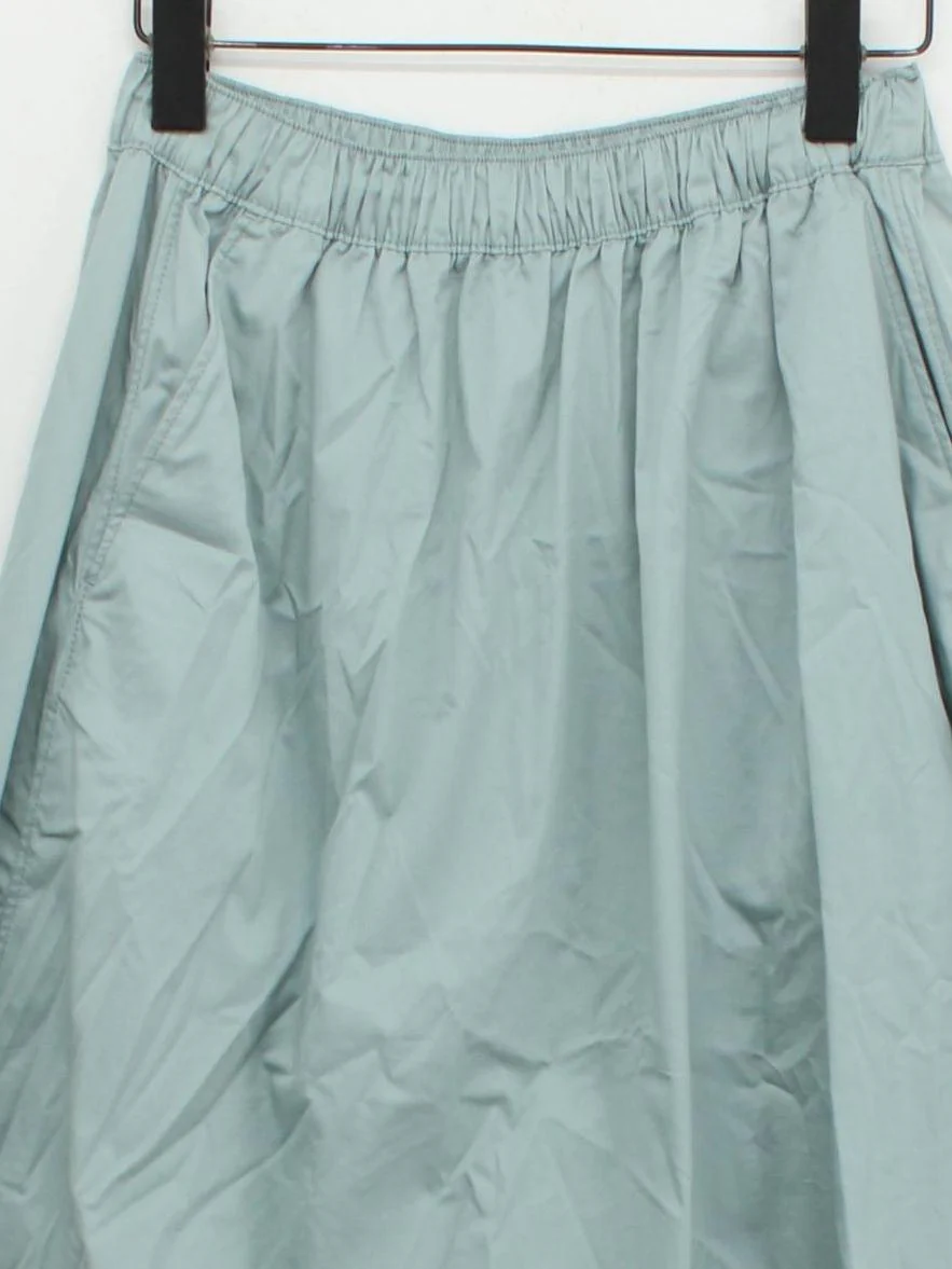 Weekday Women's Midi Skirt UK 8 Green Cotton with Polyamide, Elastane A-Line - Image 3