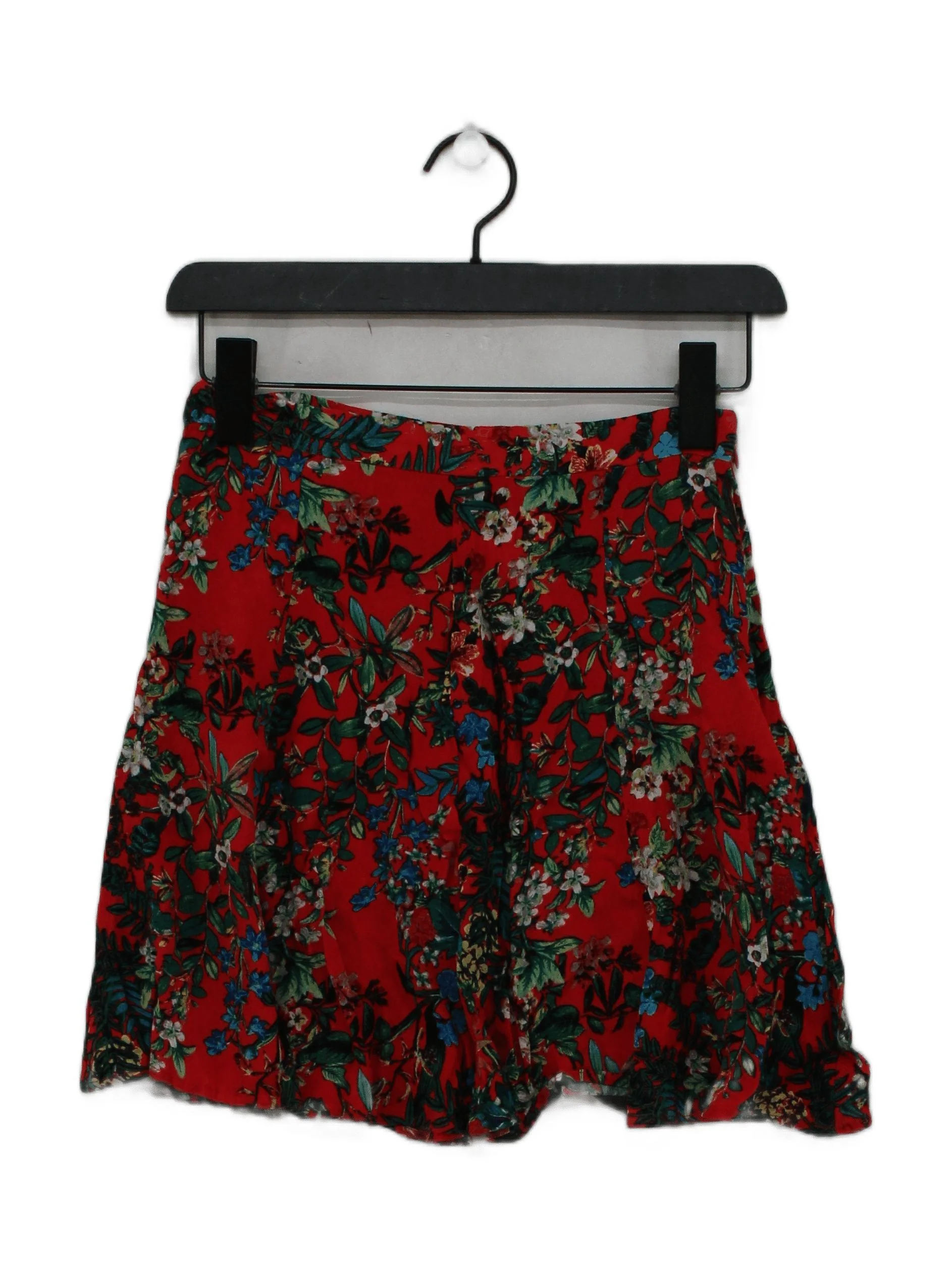 Weekday Women's Mini Skirt UK 8 Red Floral 100% Viscose Short Mini