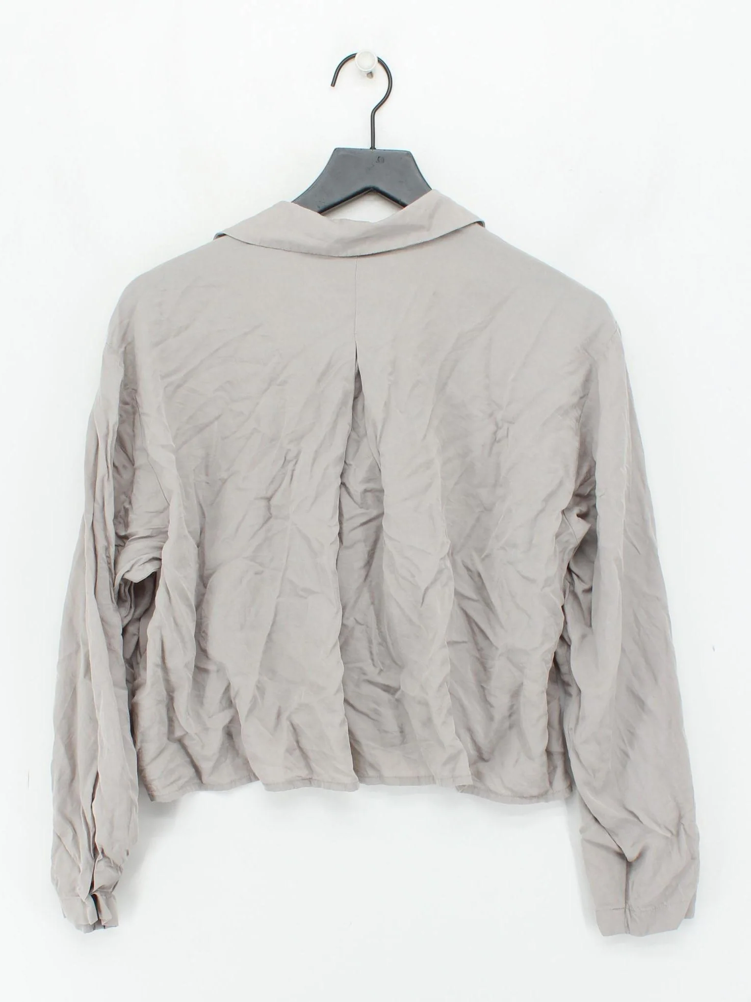 Weekday Women's Shirt S Grey 100% Lyocell Modal Long Sleeve Collared Basic - Image 2