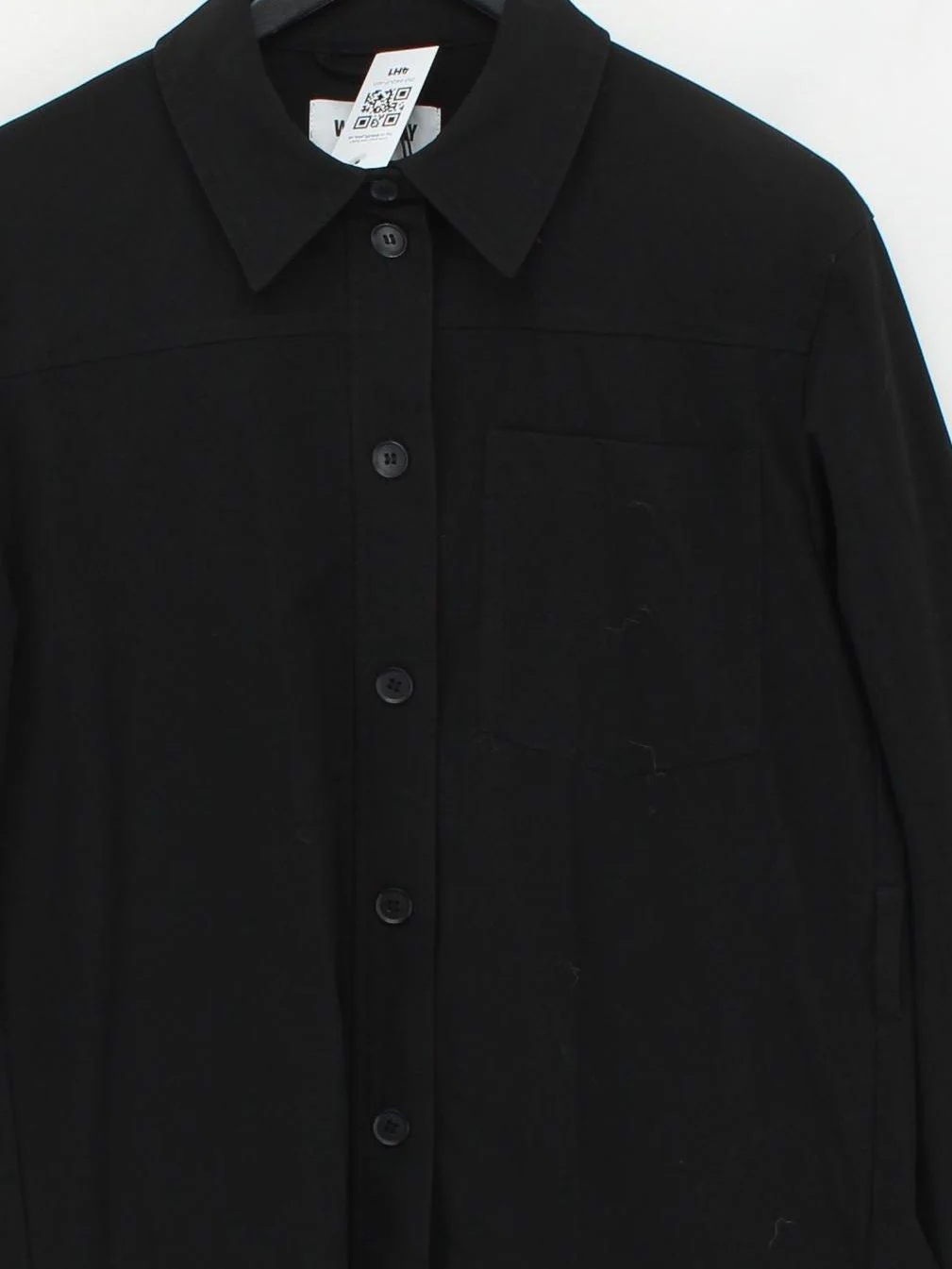 Weekday Women's Shirt UK 8 Black Polyester with Viscose, Elastane Basic - Image 3