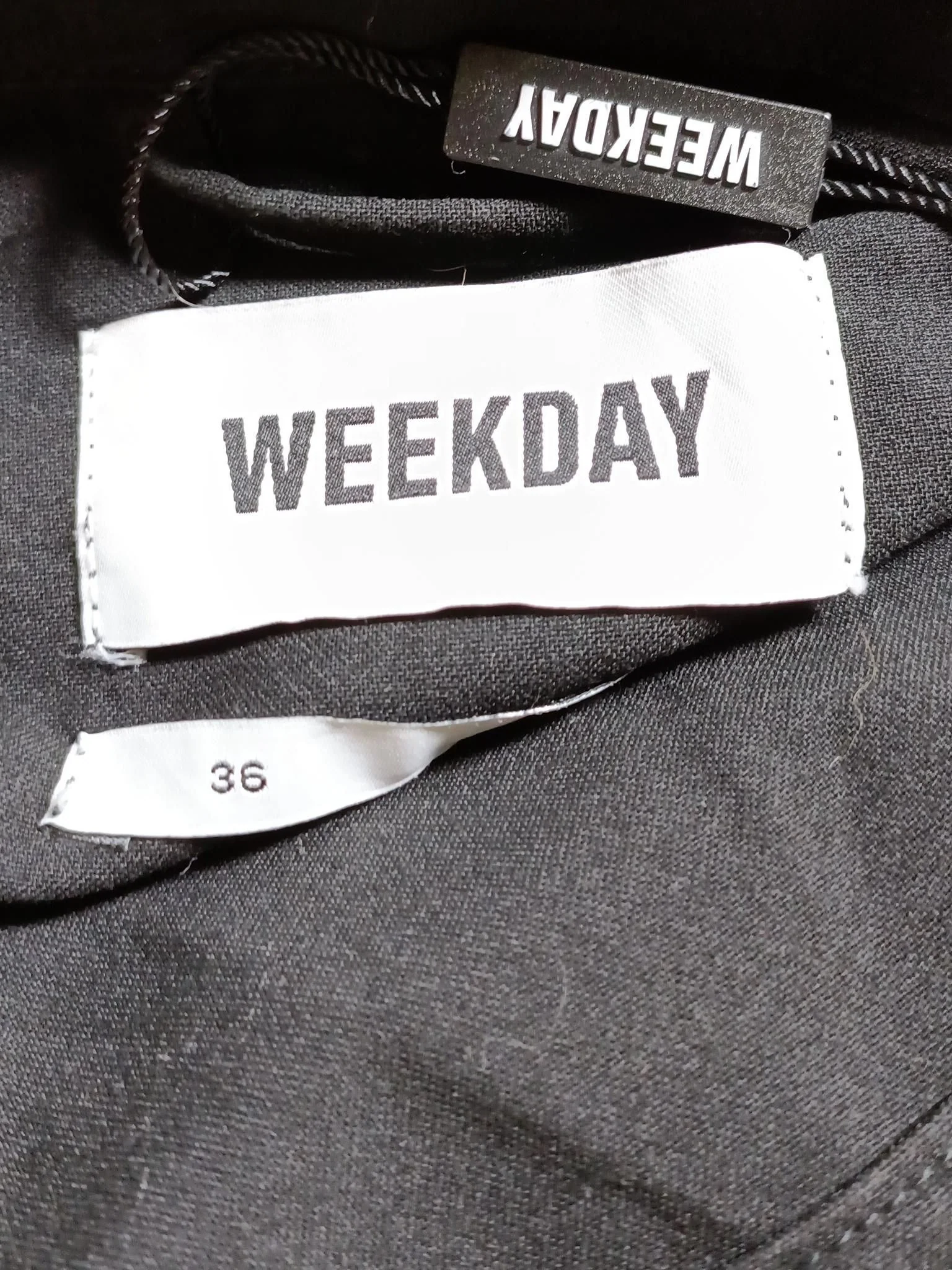 Weekday Women's Shirt UK 8 Black Polyester with Viscose, Elastane Basic - Image 5