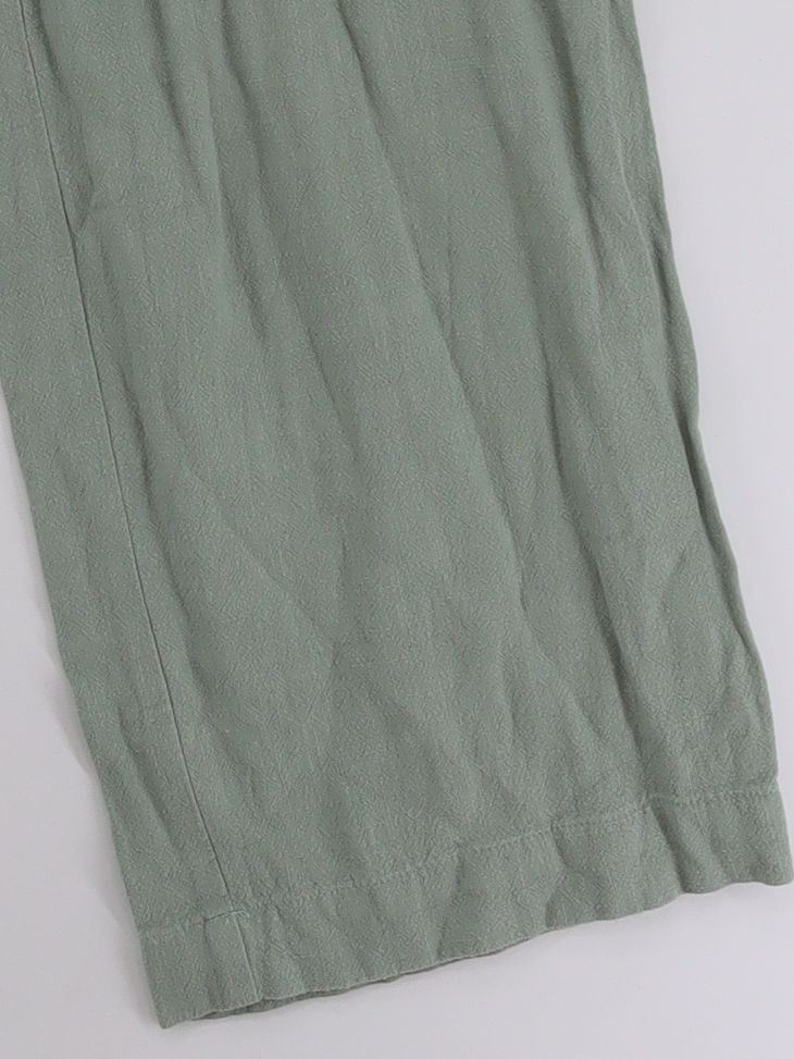 Weekday Women's Suit Trousers UK 8 Green Viscose with Linen Wide-Leg Dress Pants - Image 4