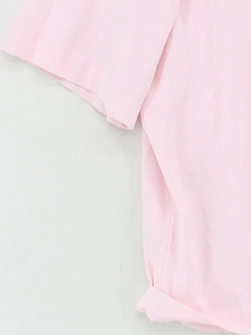 Weekday Women's T-Shirt L Pink 100% Other Short Sleeve Crew Neck Basic - Image 4