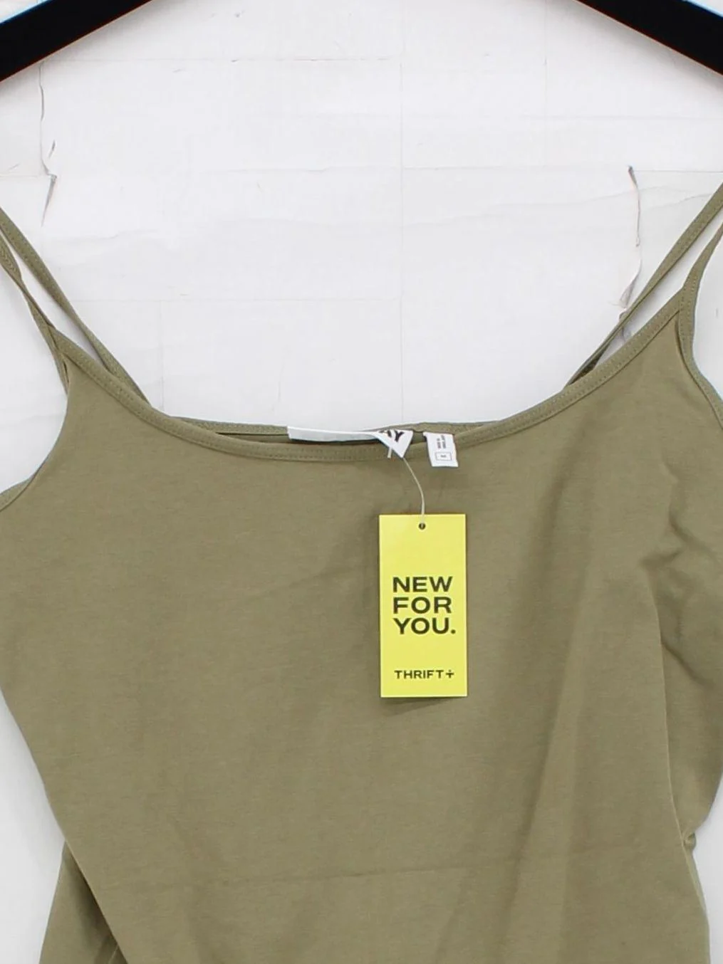 Weekday Women's T-Shirt M Green Cotton with Elastane Camisole - Image 3