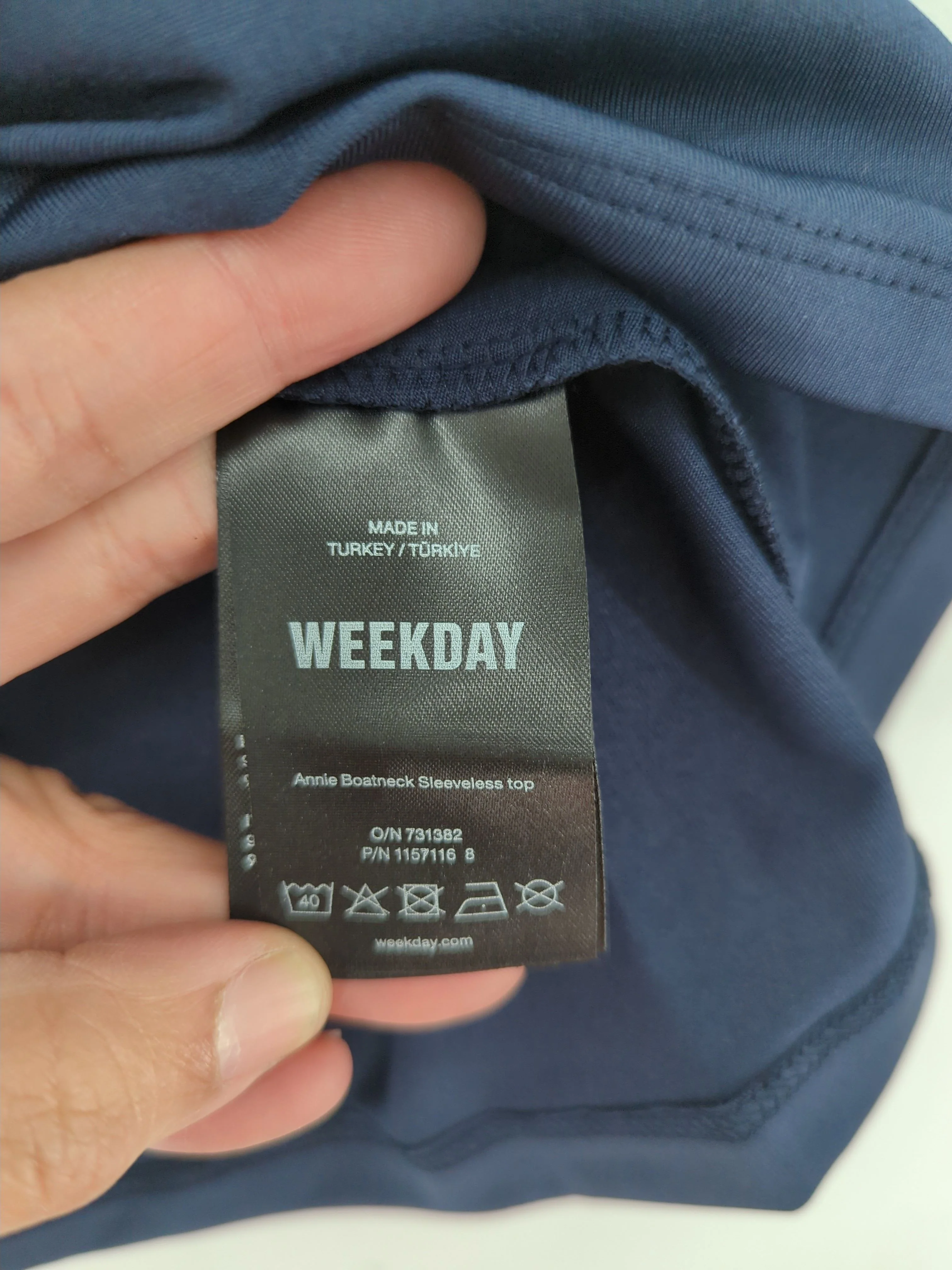 Weekday Women's T-Shirt S Blue Polyester with Elastane Basic New with tags - Image 6