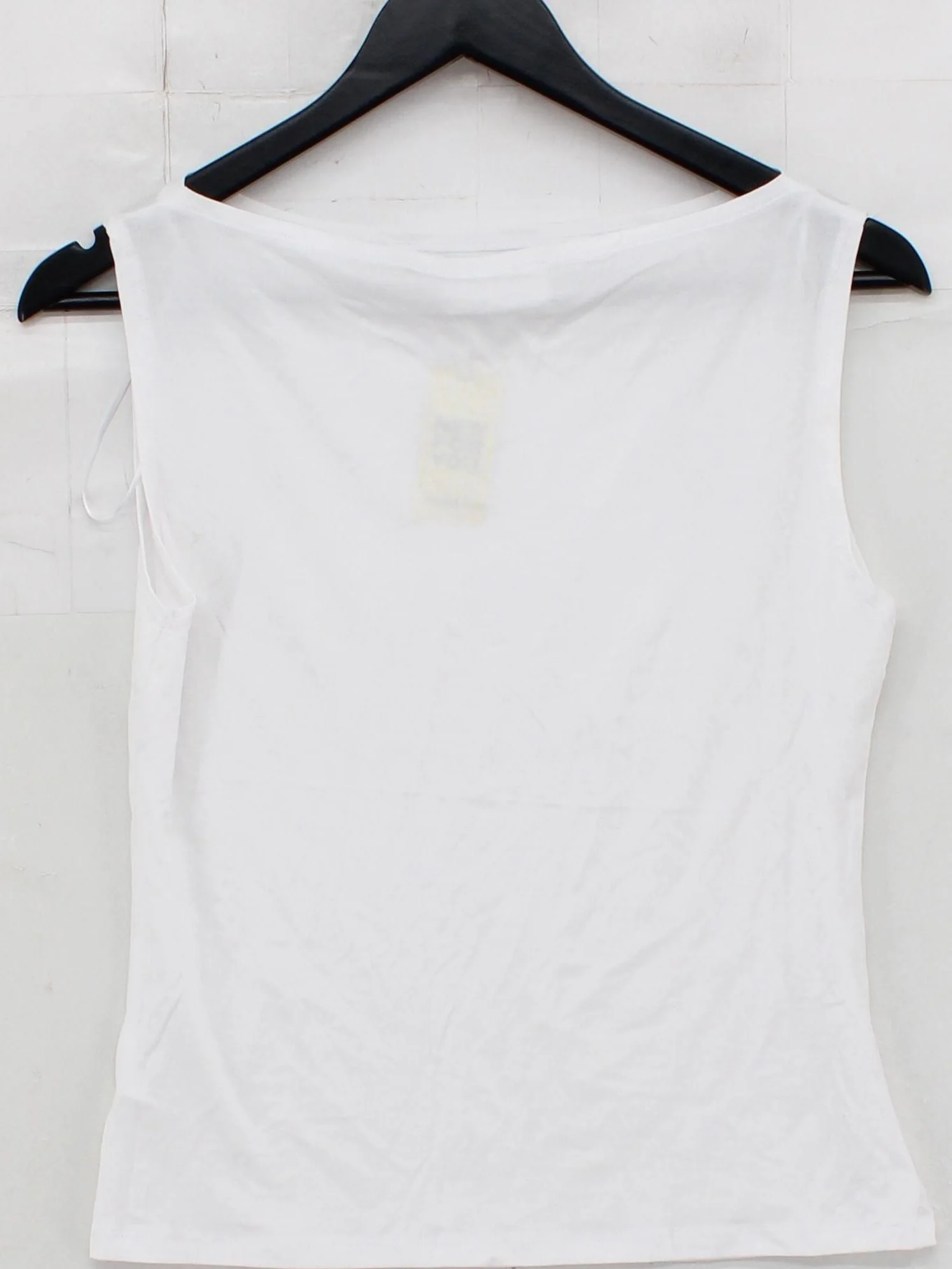Weekday Women's T-Shirt S White Lyocell Modal with Elastane Basic - Image 2