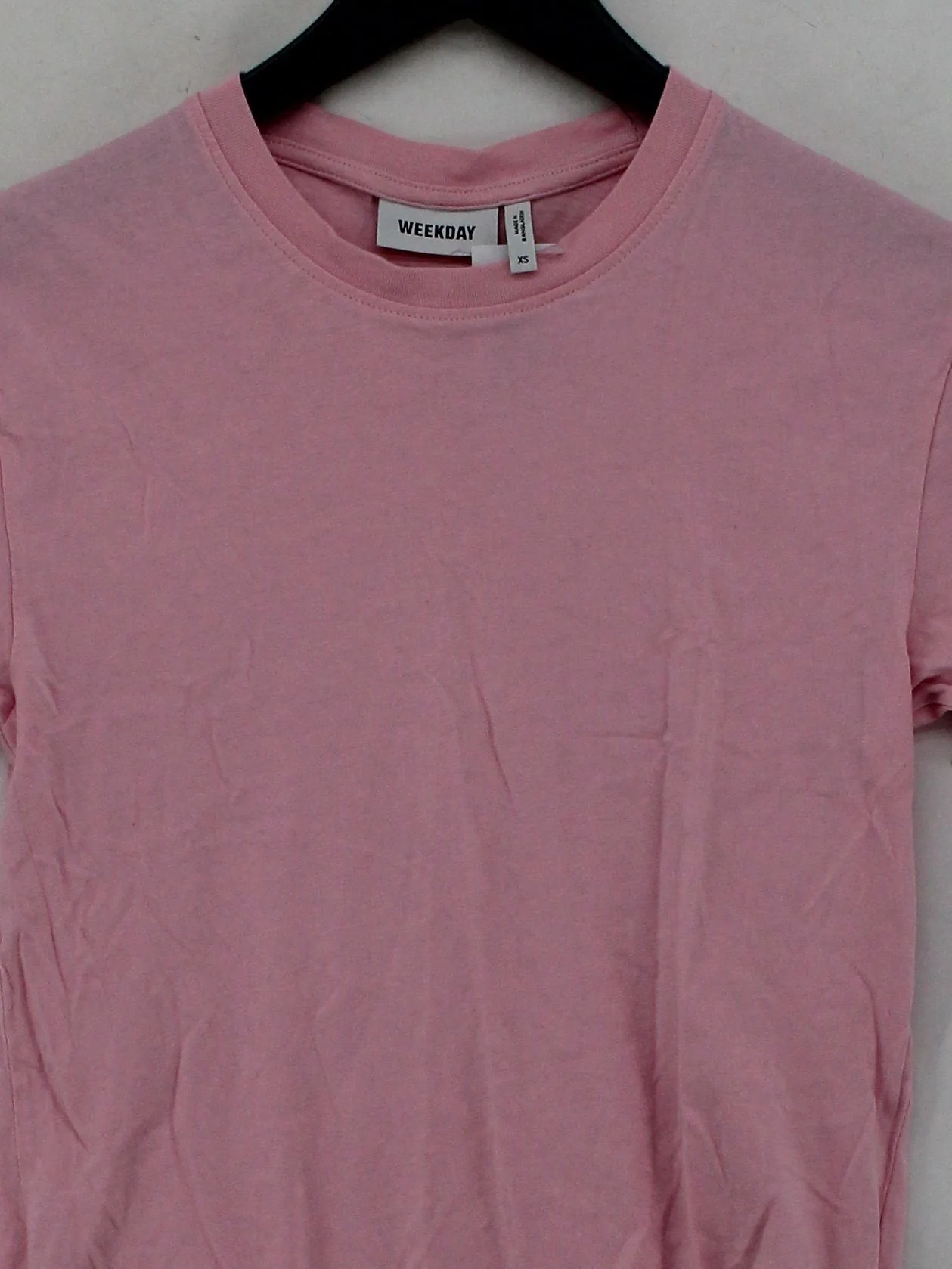 Weekday Women's T-Shirt XS Pink 100% Cotton Short Sleeve Round Neck Basic - Image 3