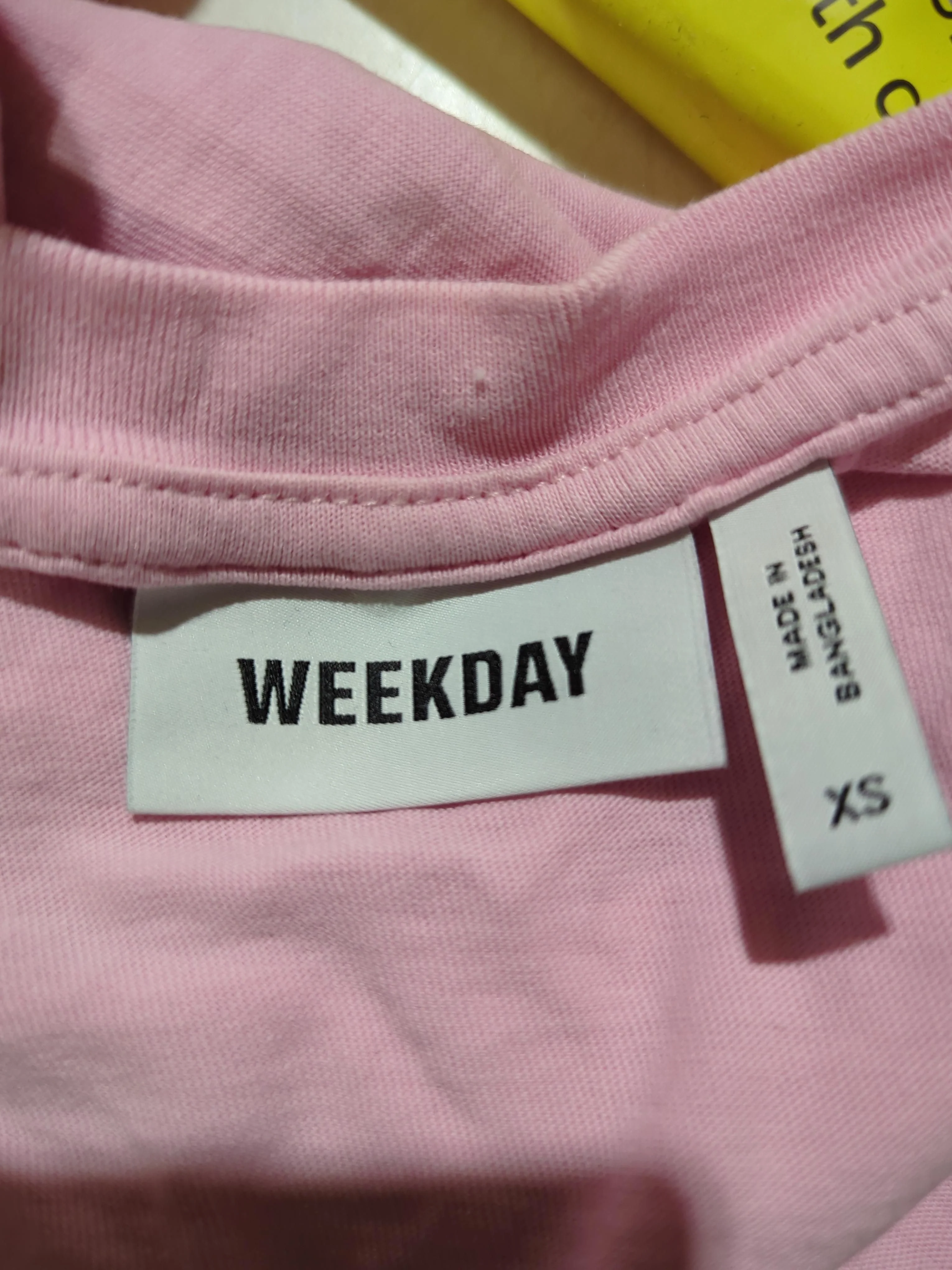 Weekday Women's T-Shirt XS Pink 100% Cotton Short Sleeve Round Neck Basic - Image 5
