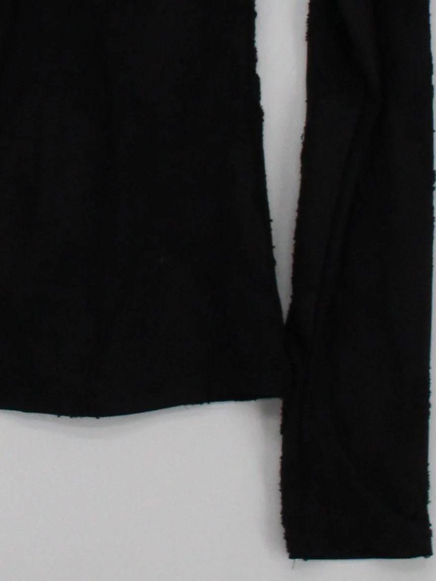 Weekday Women's Top M Black Polyester with Elastane Long Sleeve Round Neck Basic - Image 4