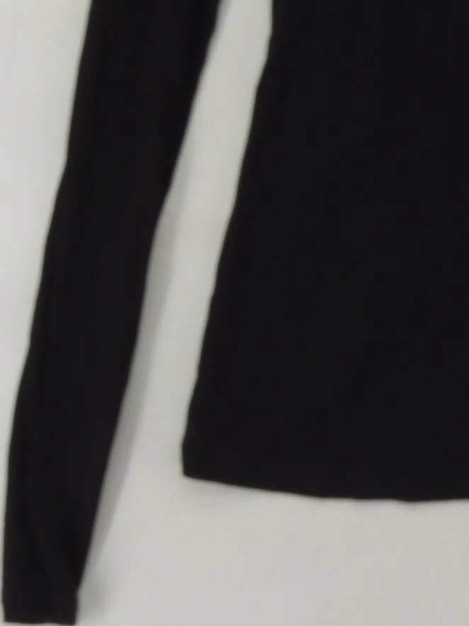Weekday Women's Top M Black Viscose with Elastane Long Sleeve Round Neck Basic - Image 4