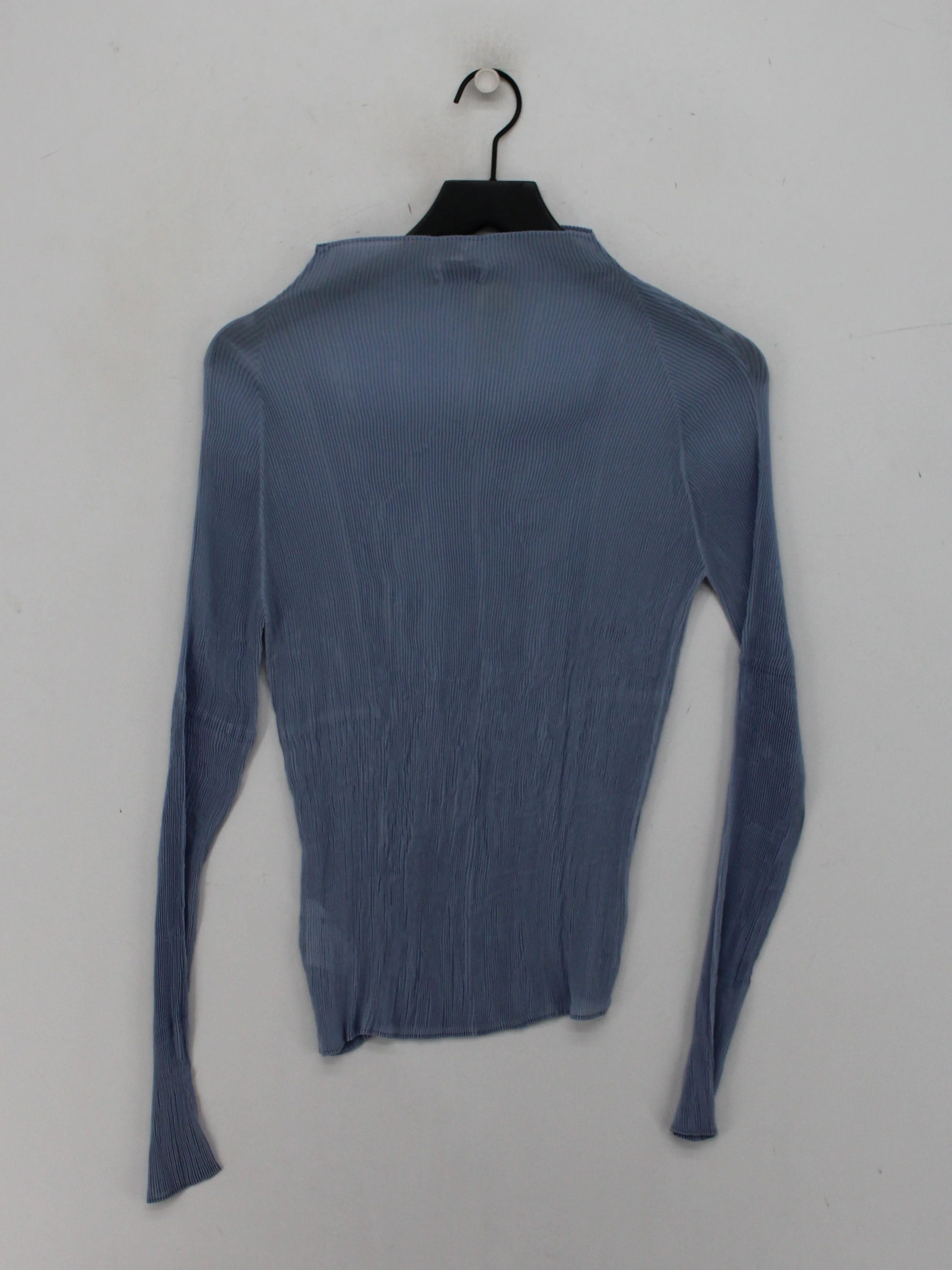Weekday Women's Top M Blue 100% Polyester Long Sleeve Mock Neck Basic - Image 2