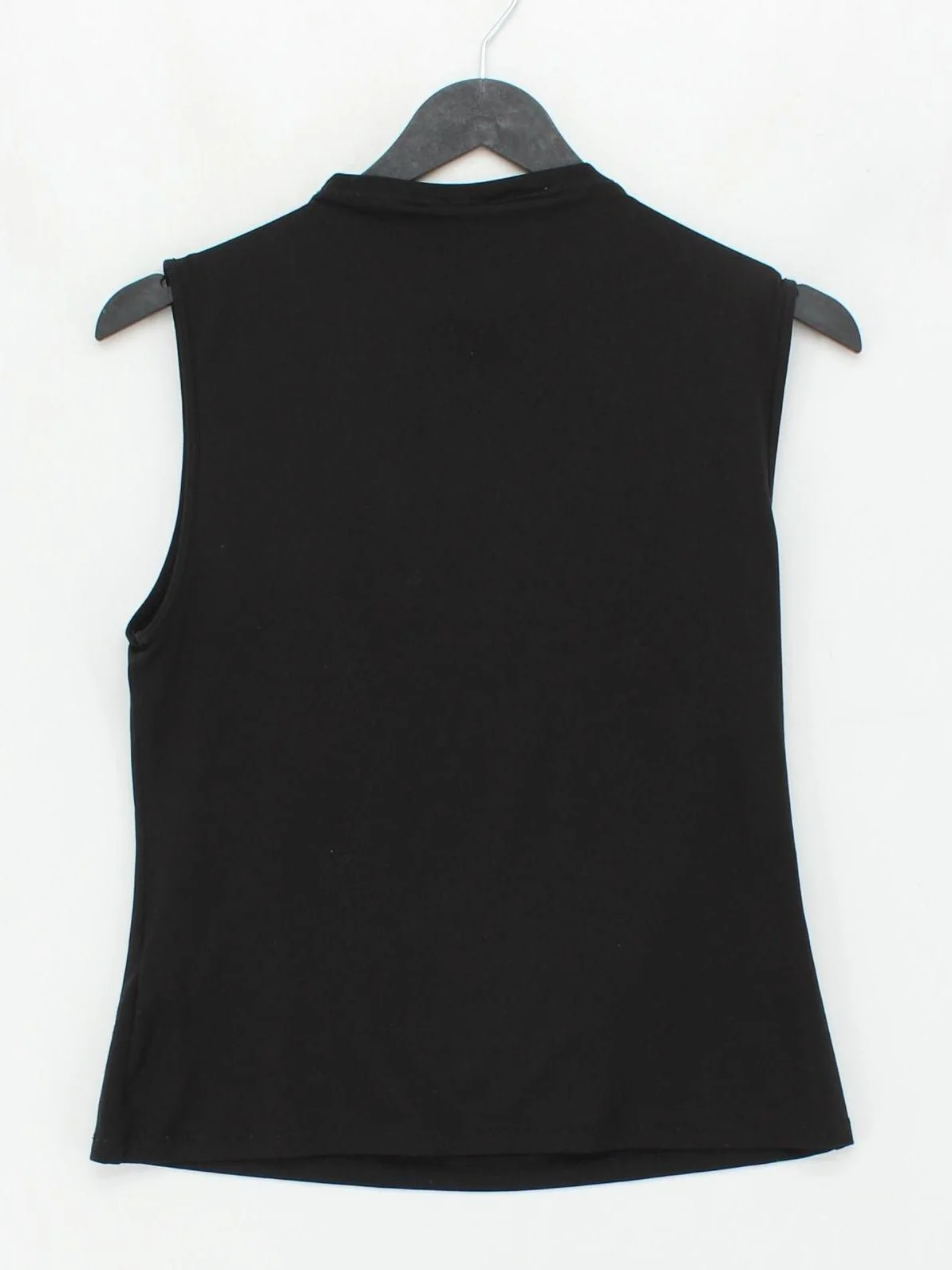 Weekday Women's Top S Black Polyester with Elastane Sleeveless Mock Neck Basic - Image 2