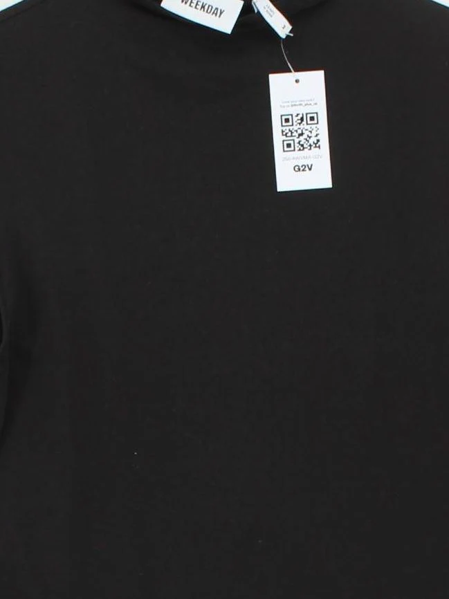 Weekday Women's Top S Black Polyester with Elastane Sleeveless Mock Neck Basic - Image 3