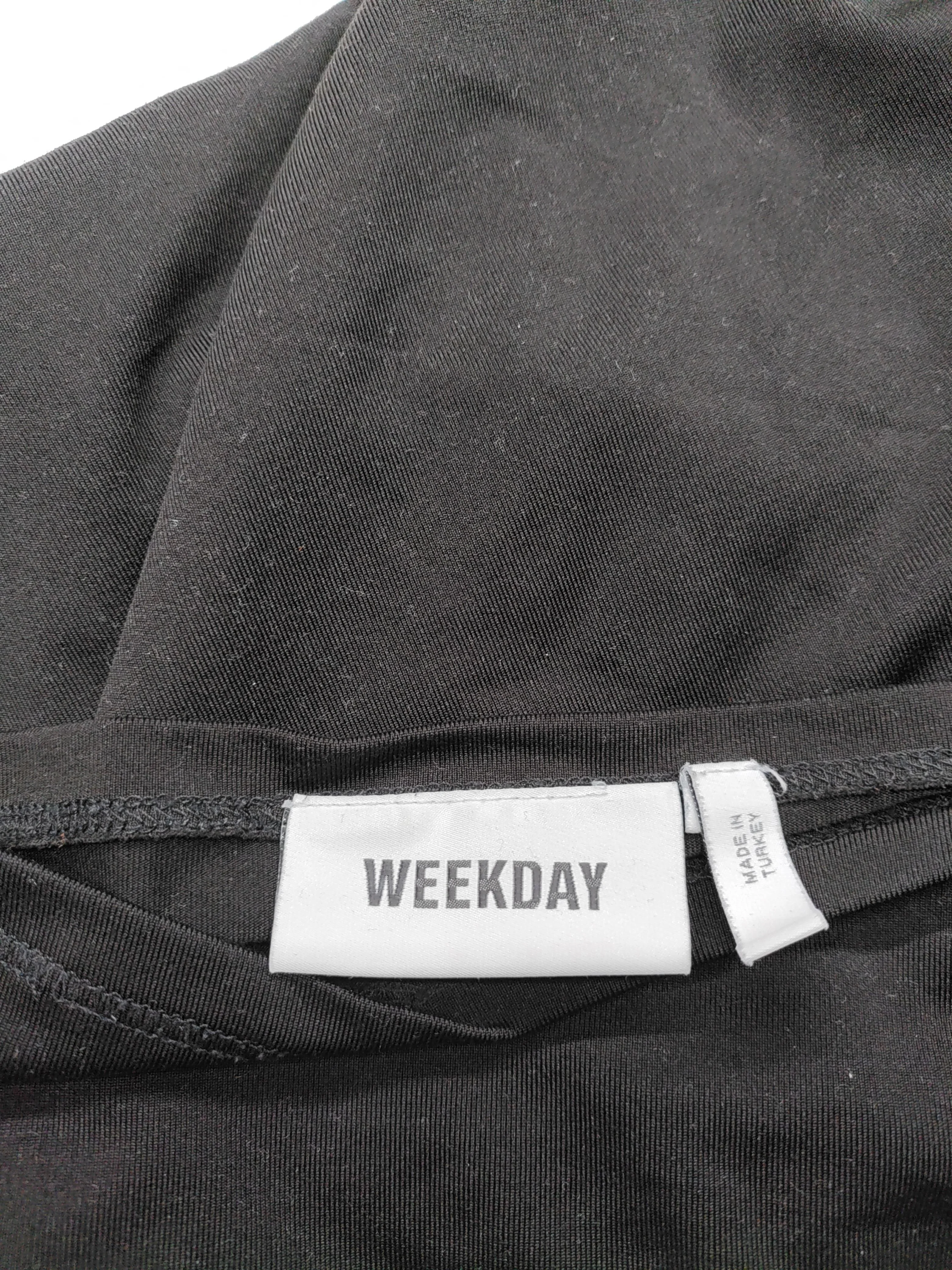 Weekday Women's Top S Black Polyester with Elastane Sleeveless Mock Neck Basic - Image 5
