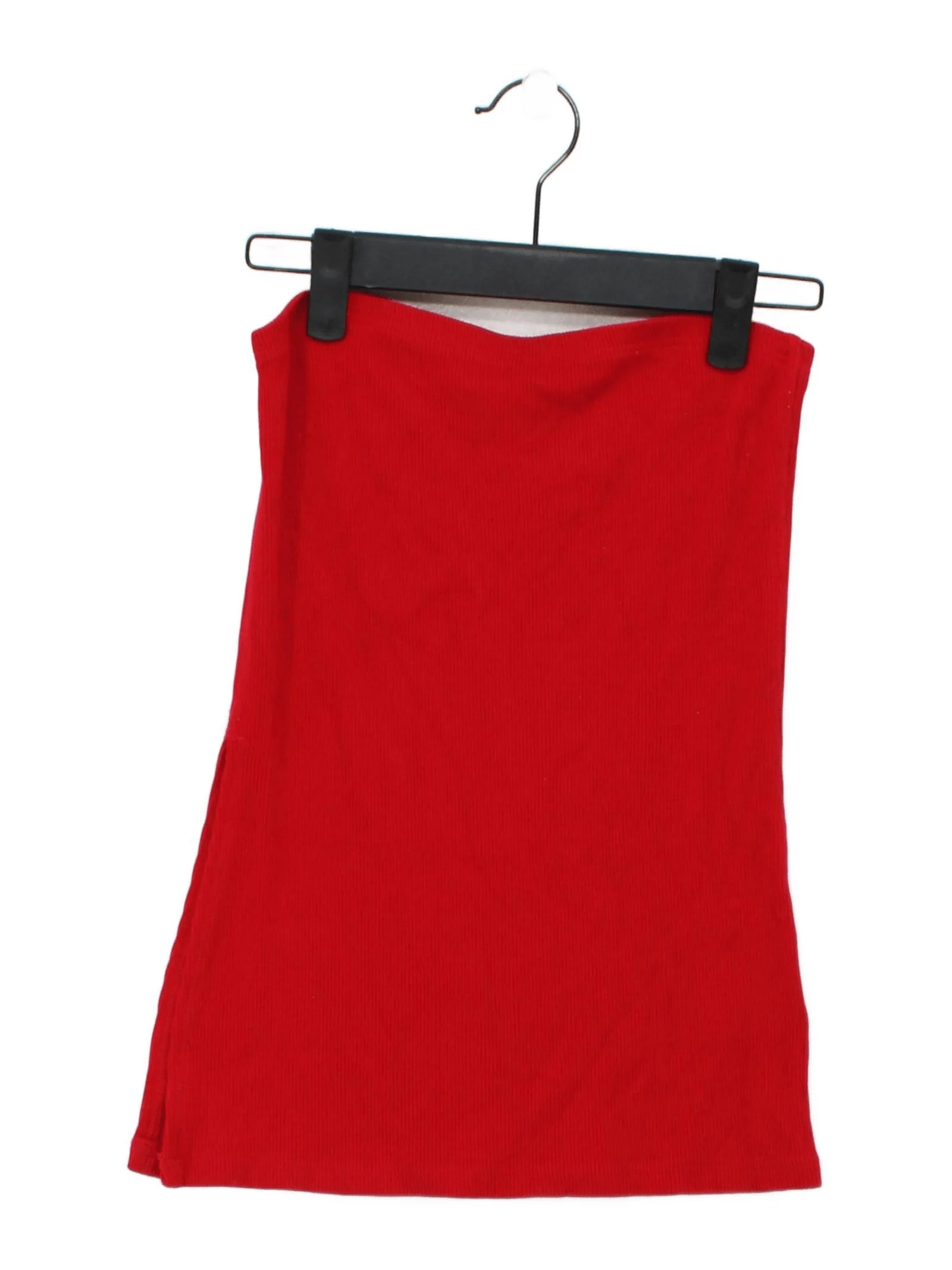 Weekday Women's Top S Red Viscose with Elastane Sleeveless Crew Neck Basic