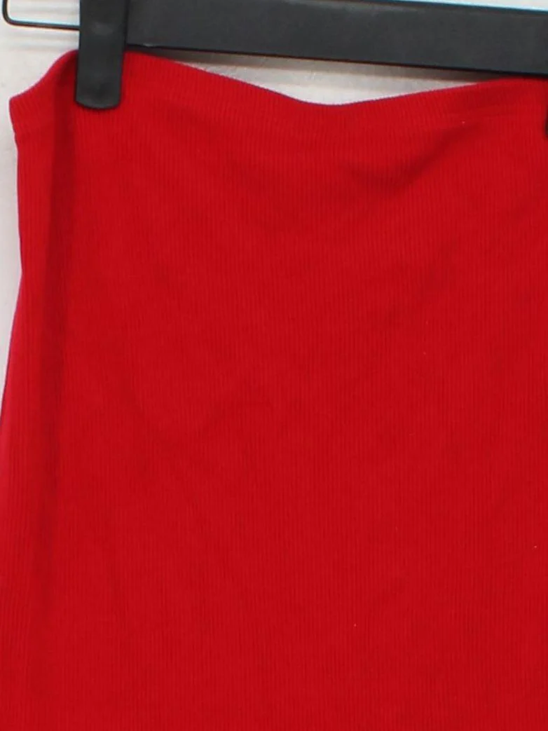 Weekday Women's Top S Red Viscose with Elastane Sleeveless Crew Neck Basic - Image 3