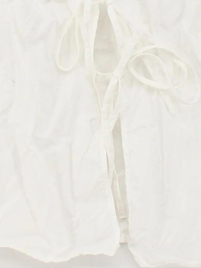 Weekday Women's Top S White 100% Cotton Sleeveless V-Neck Basic - Image 4