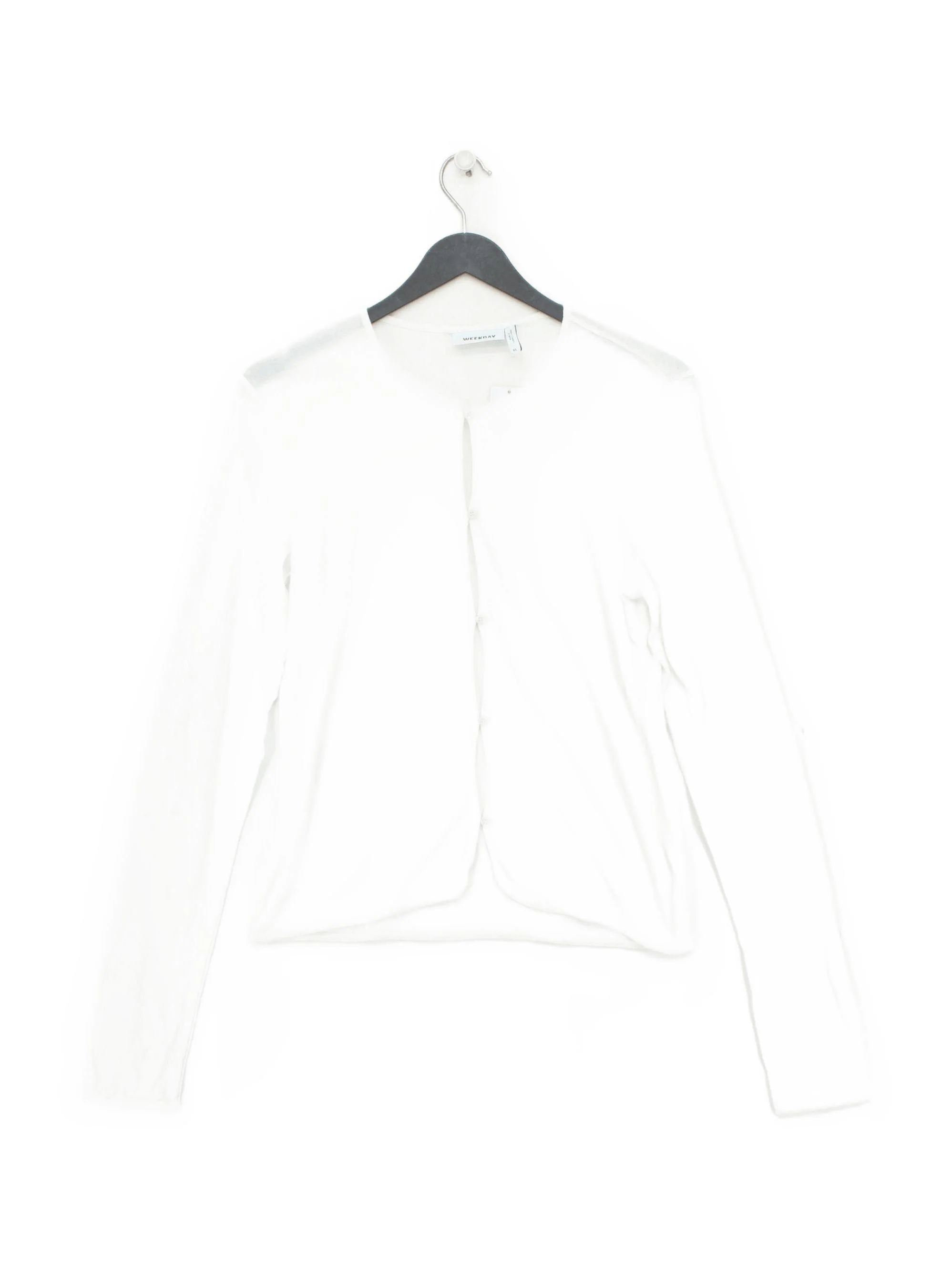 Weekday Women's Top XL White 100% Other Long Sleeve Round Neck Basic