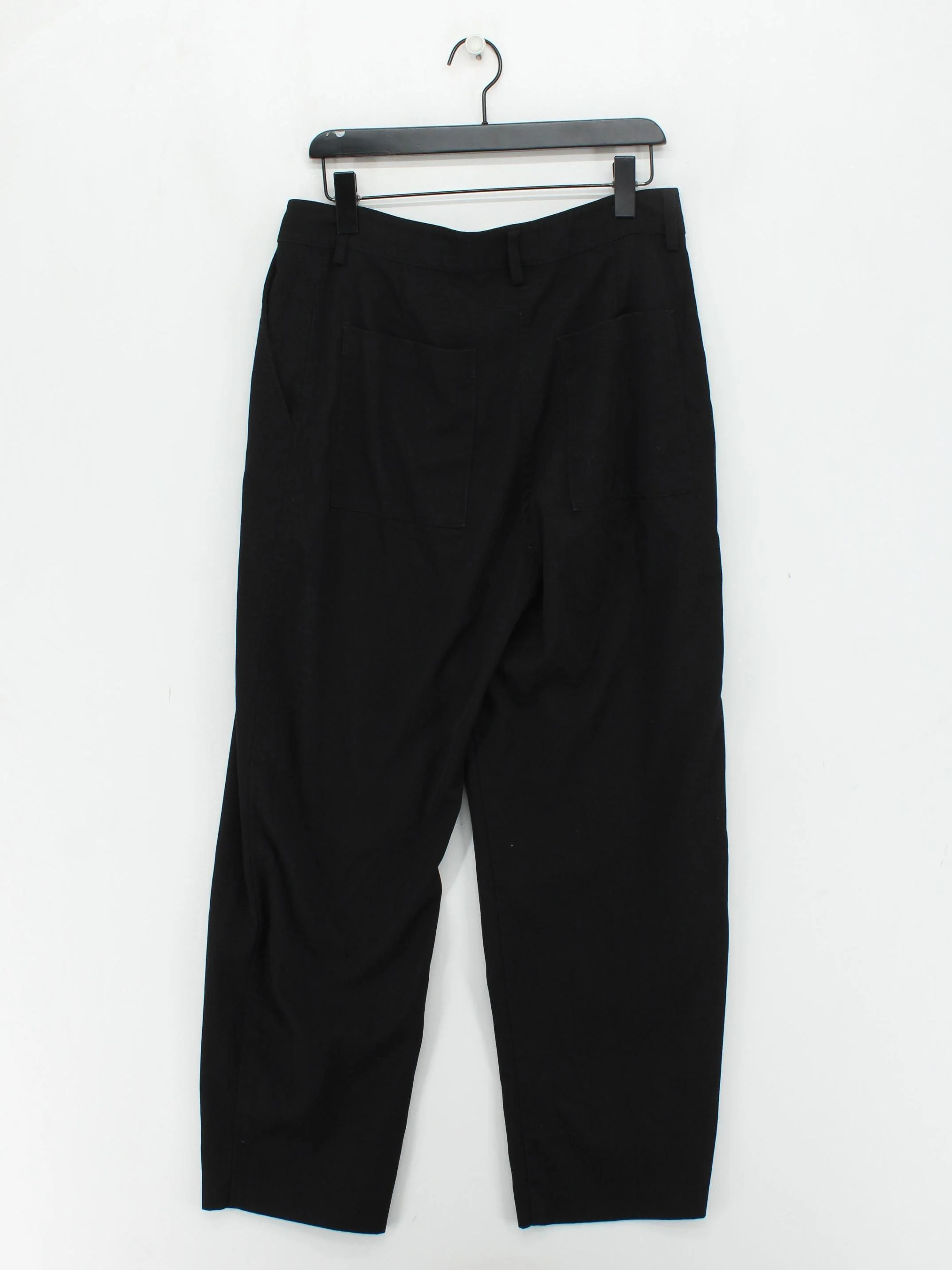 Weekday Women's Trousers UK 16 Black Polyester with Elastane Tapered Chino - Image 2