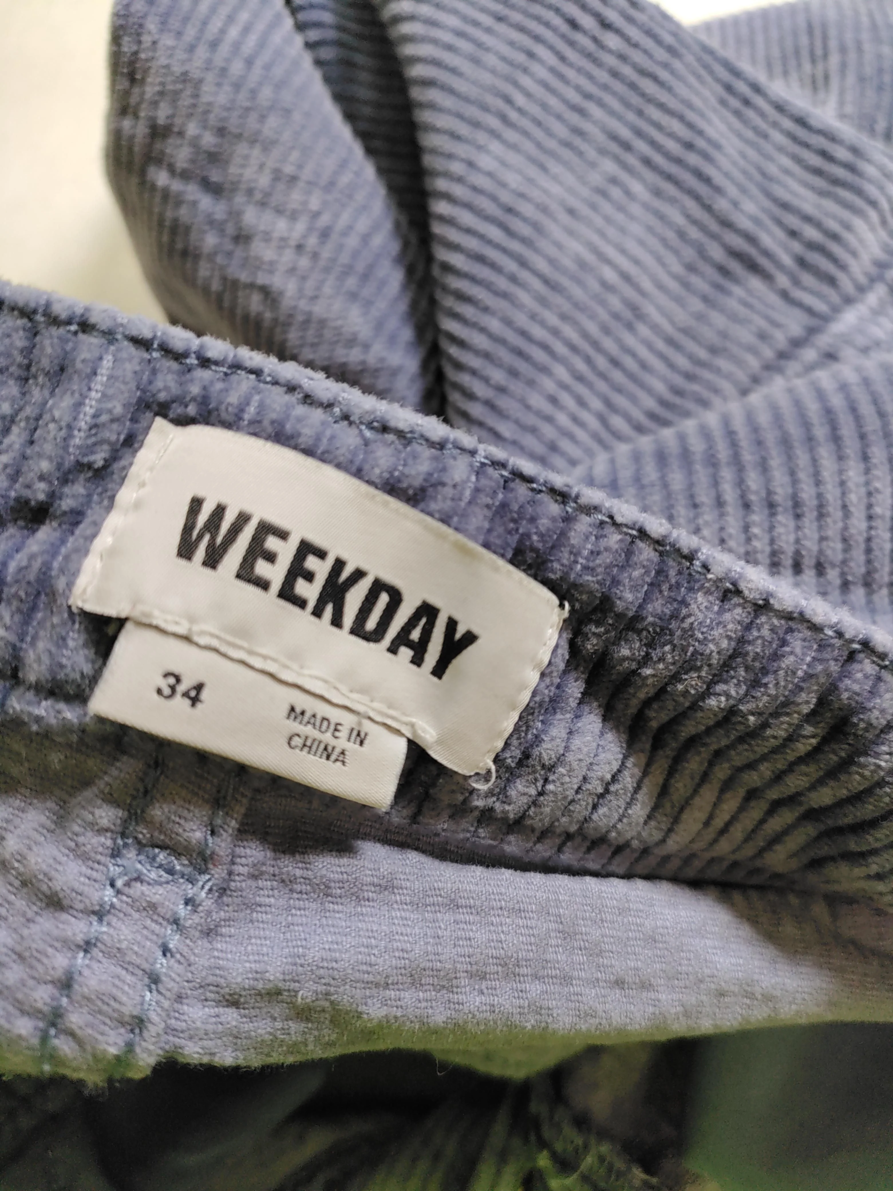 Weekday Women's Trousers UK 6 Blue Cotton with Elastane, Polyester Chino - Image 5