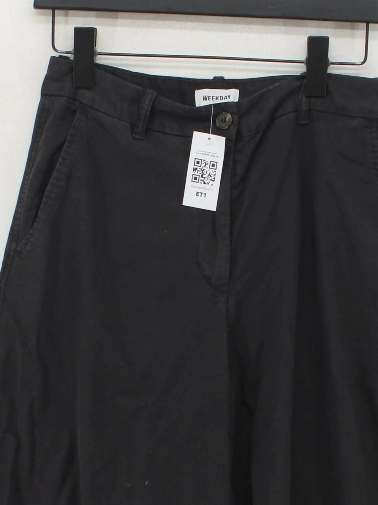 Weekday Women's Trousers UK 8 Black Cotton with Lyocell Modal Sweatpants - Image 3