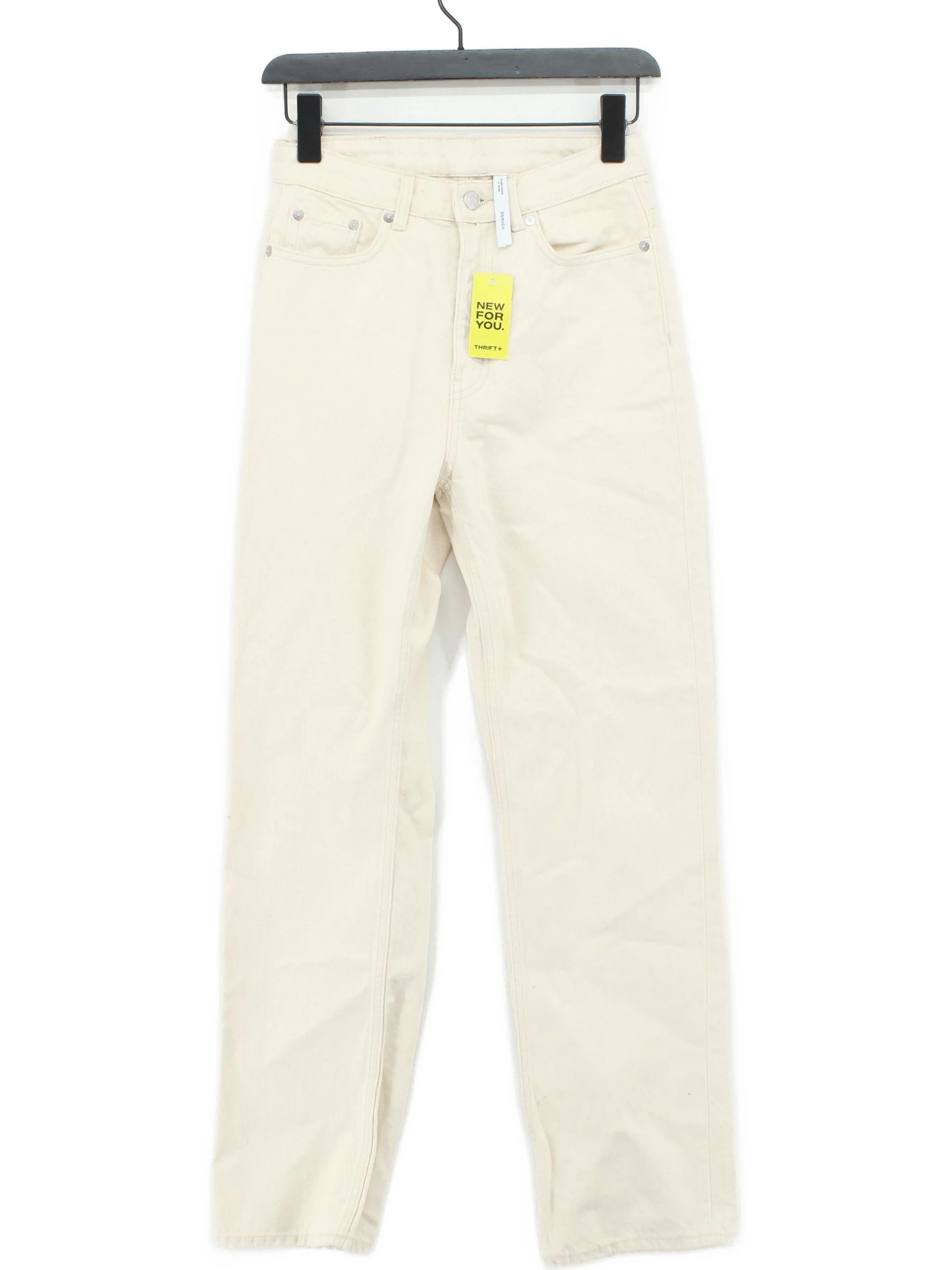 Weekday Women's Trousers W 26 in; L 30 in Cream Cotton with Other Straight Chino