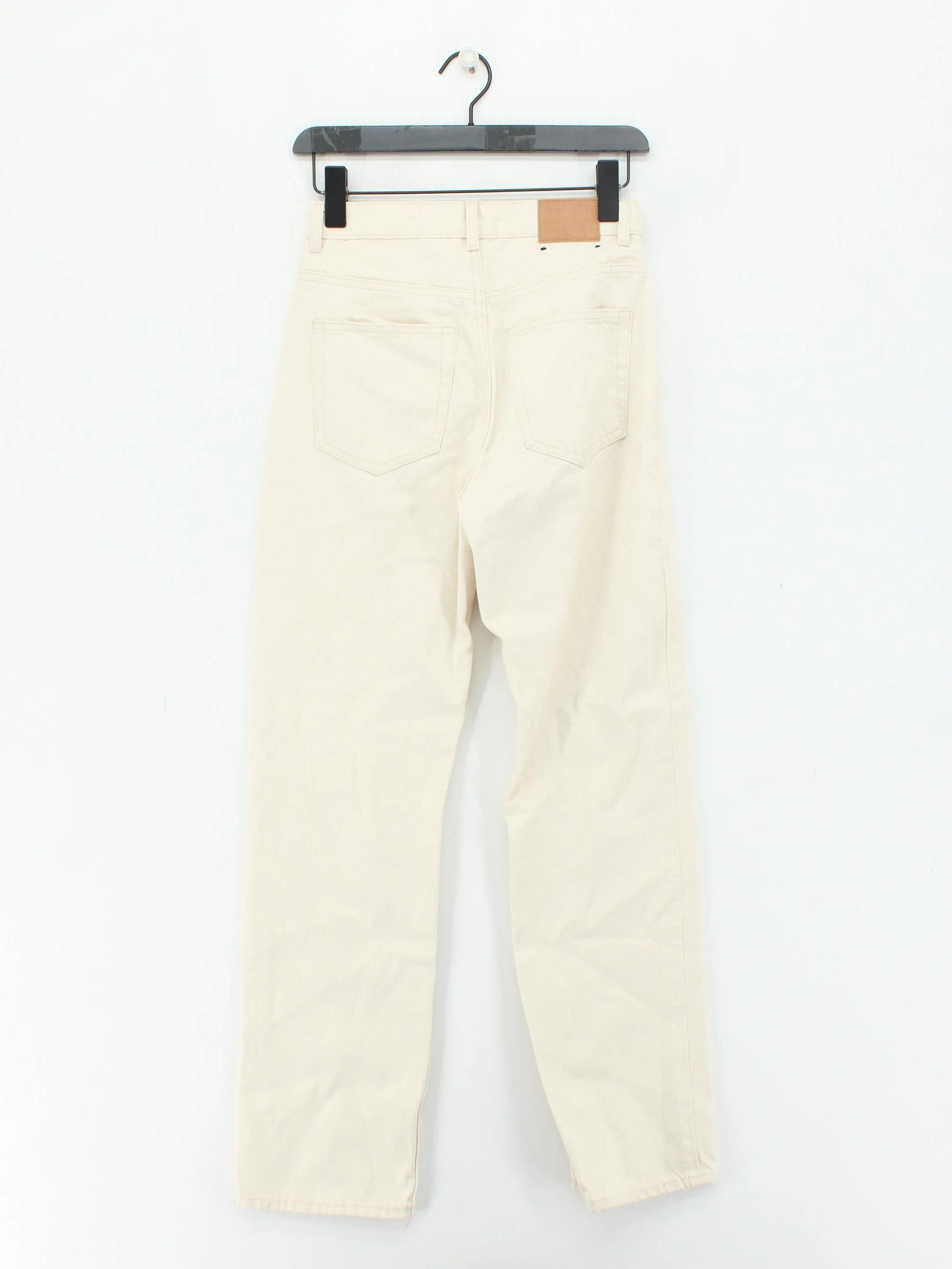 Weekday Women's Trousers W 26 in; L 30 in Cream Cotton with Other Straight Chino - Image 2