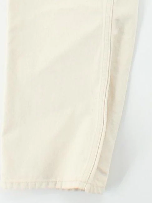 Weekday Women's Trousers W 26 in; L 30 in Cream Cotton with Other Straight Chino - Image 4