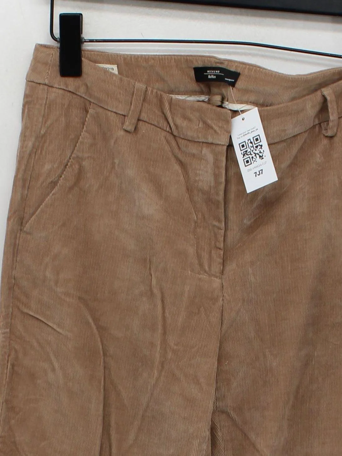 Weekend Max Mara Women's Trousers UK 12 Tan Cotton with Elastane Straight Chino - Image 3