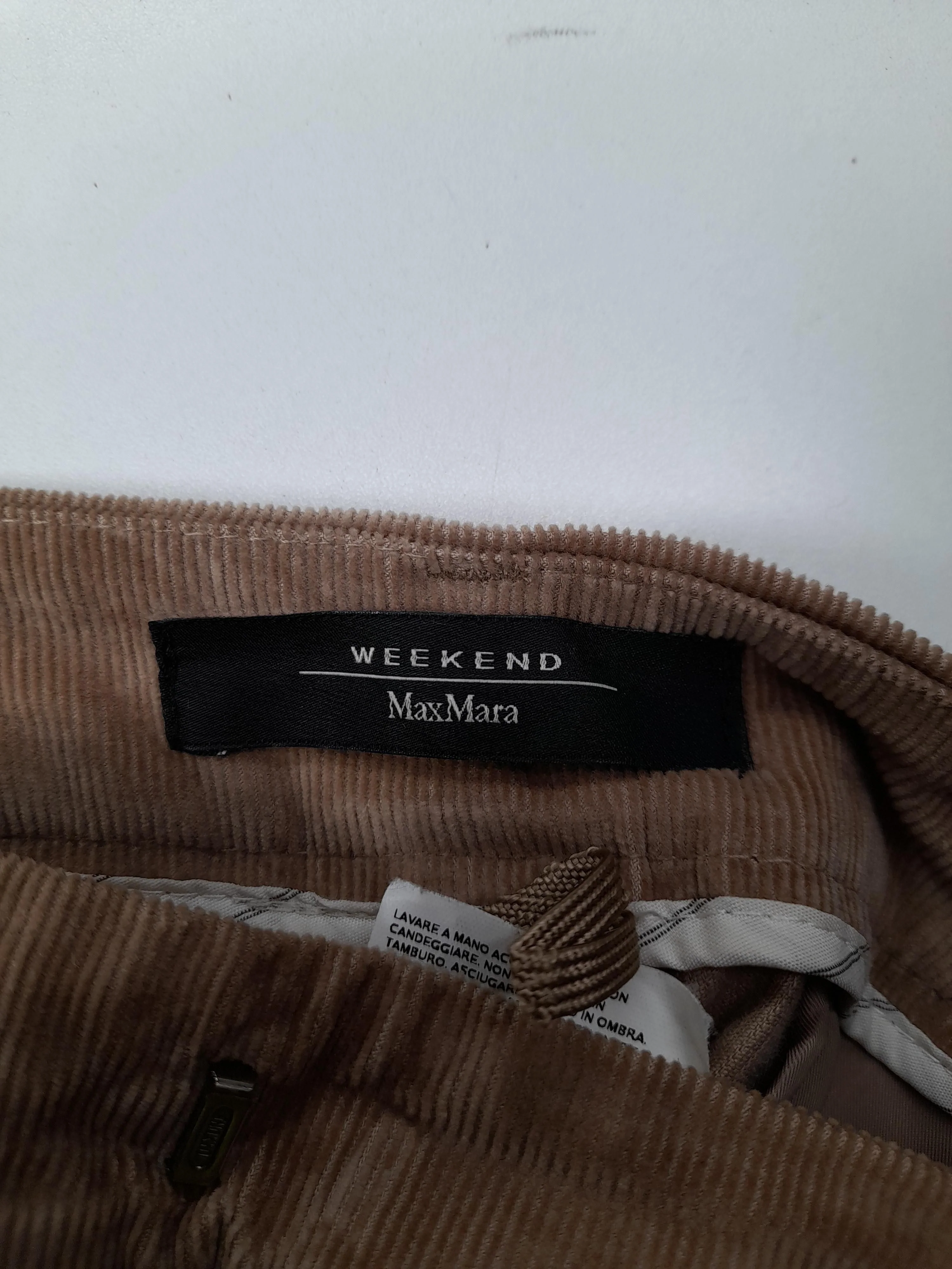 Weekend Max Mara Women's Trousers UK 12 Tan Cotton with Elastane Straight Chino - Image 5