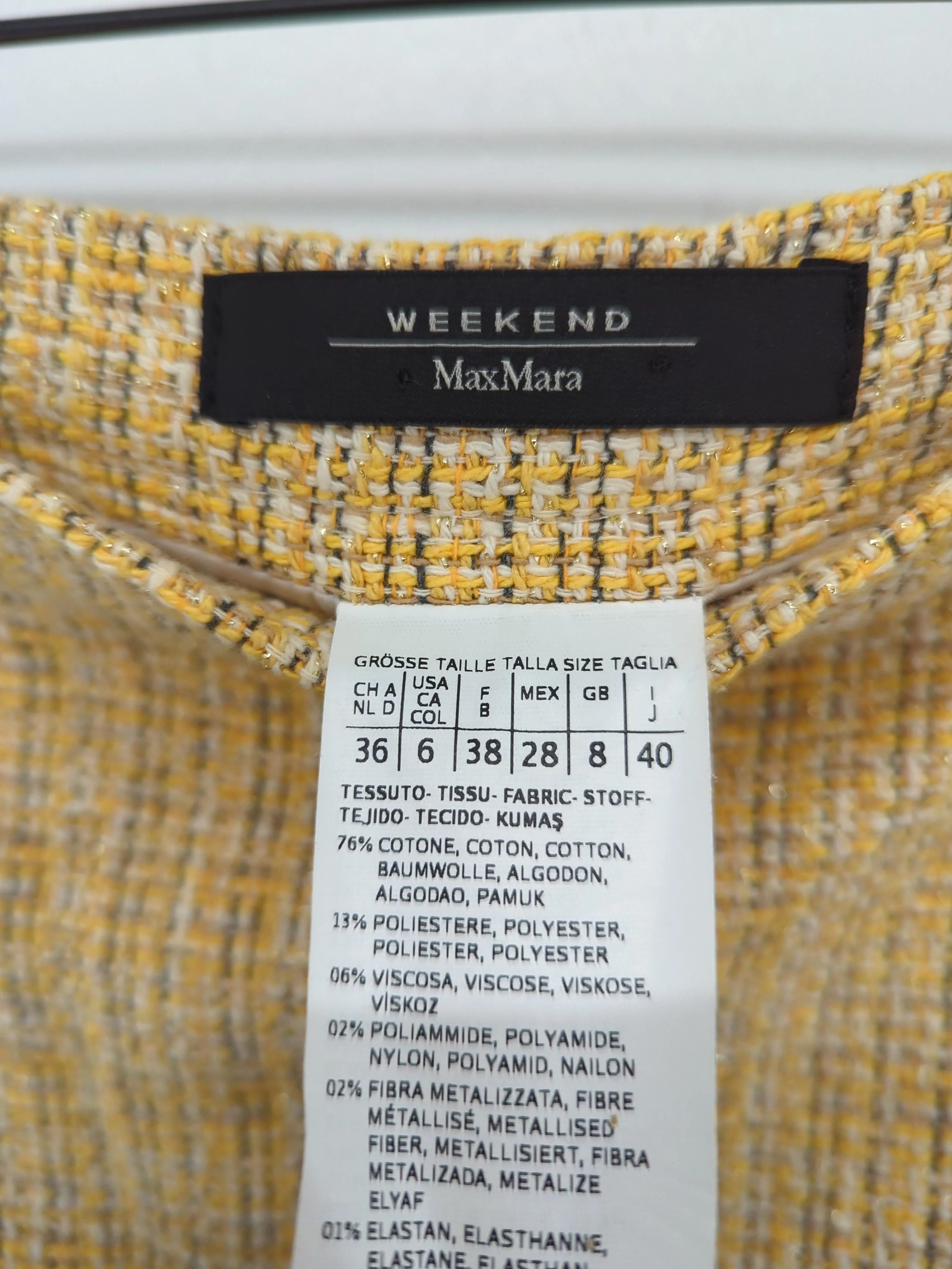 Weekend Max Mara Women's Two Piece Suit UK 8 Yellow Cotton - Image 8