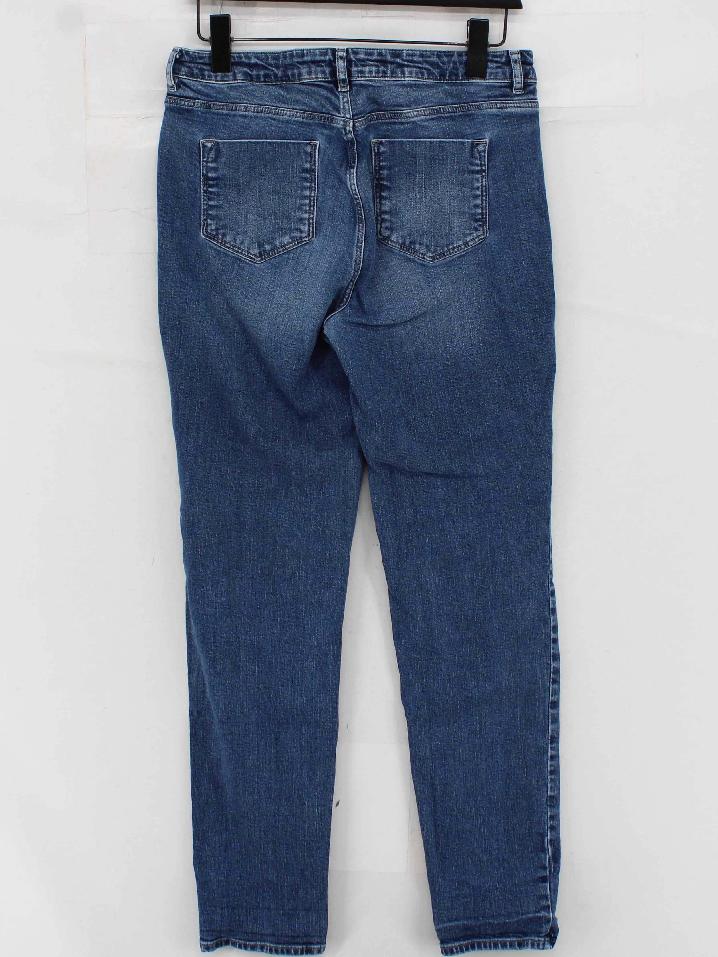 WHIITE Women's Jeans W 30 in Blue Cotton with Elastane Skinny - Image 2