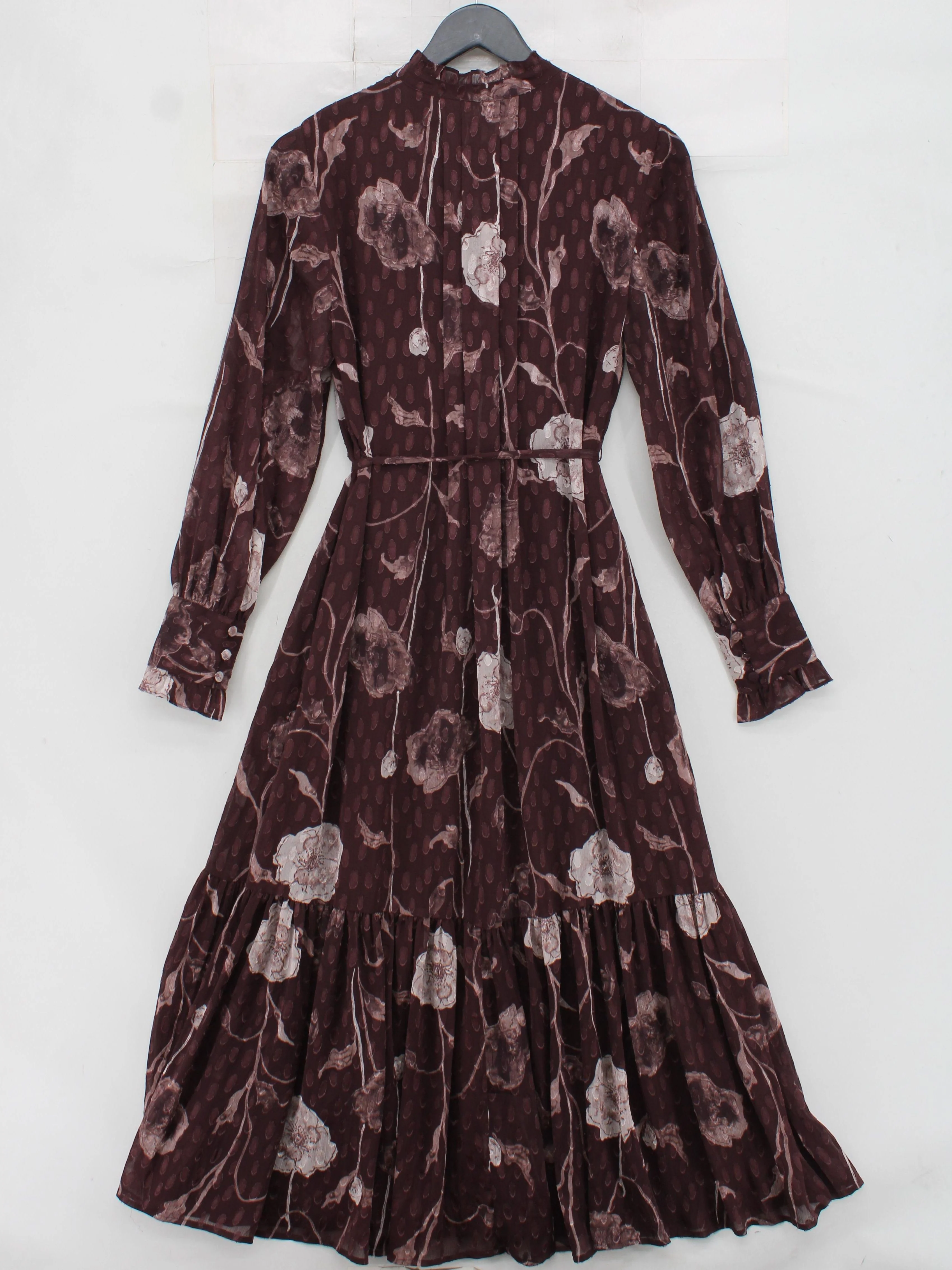 Whistles A-Line Midi Dress UK10 in Brown - Image 2
