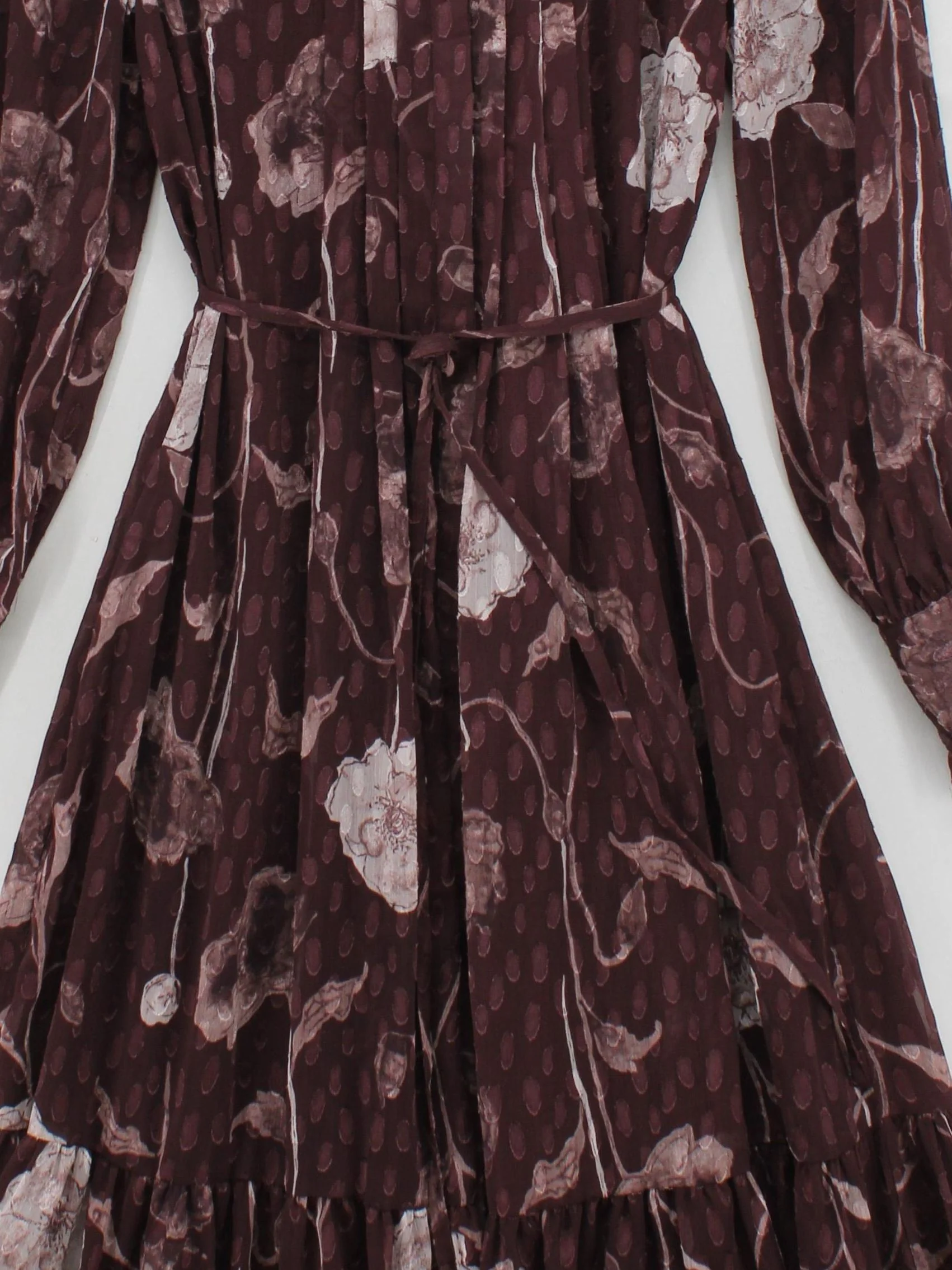 Whistles A-Line Midi Dress UK10 in Brown - Image 3